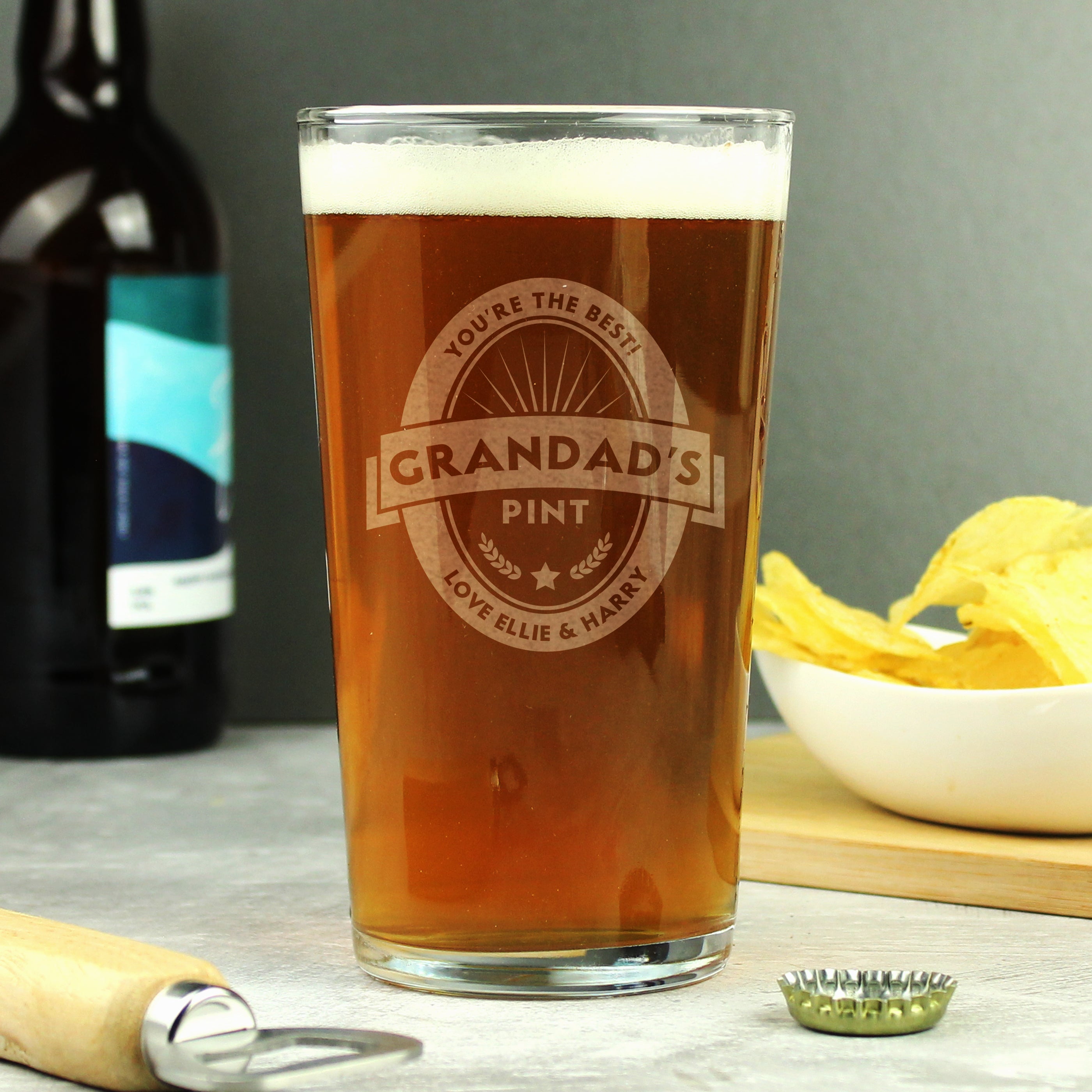 Personalised Beer Label Pint Glass - gift & personalise