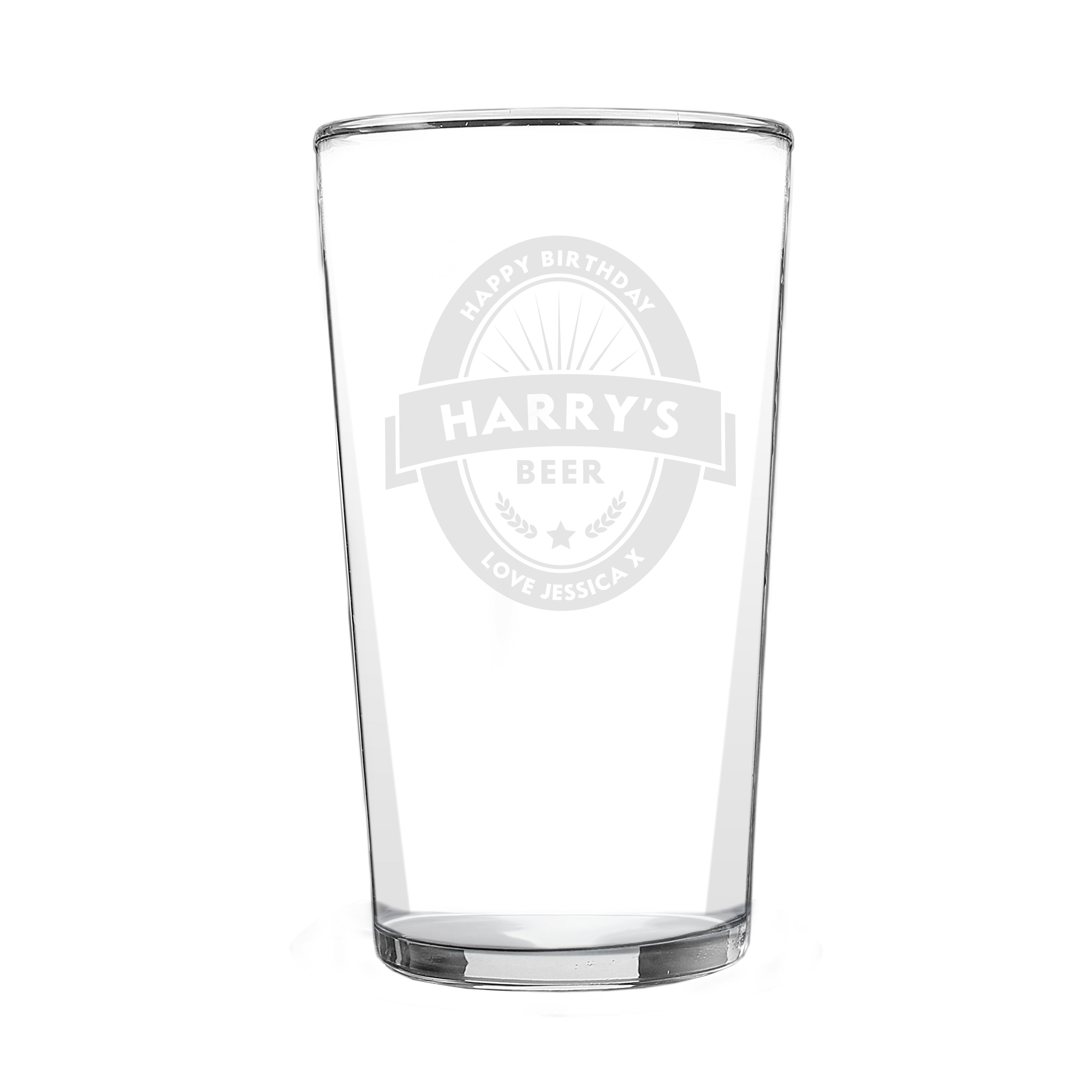 Personalised Beer Label Pint Glass - gift & personalise