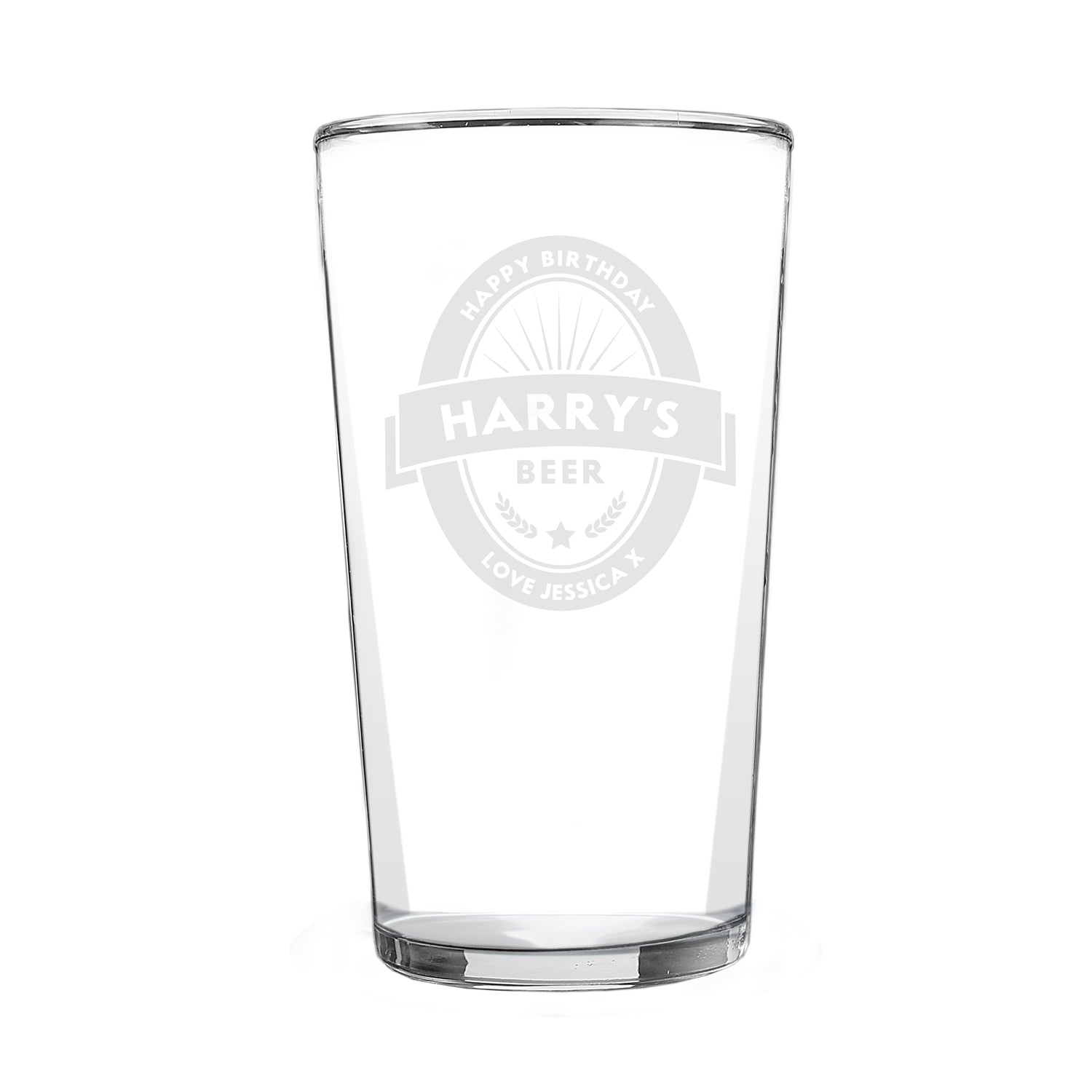 Personalised Beer Label Pint Glass - gift & personalise