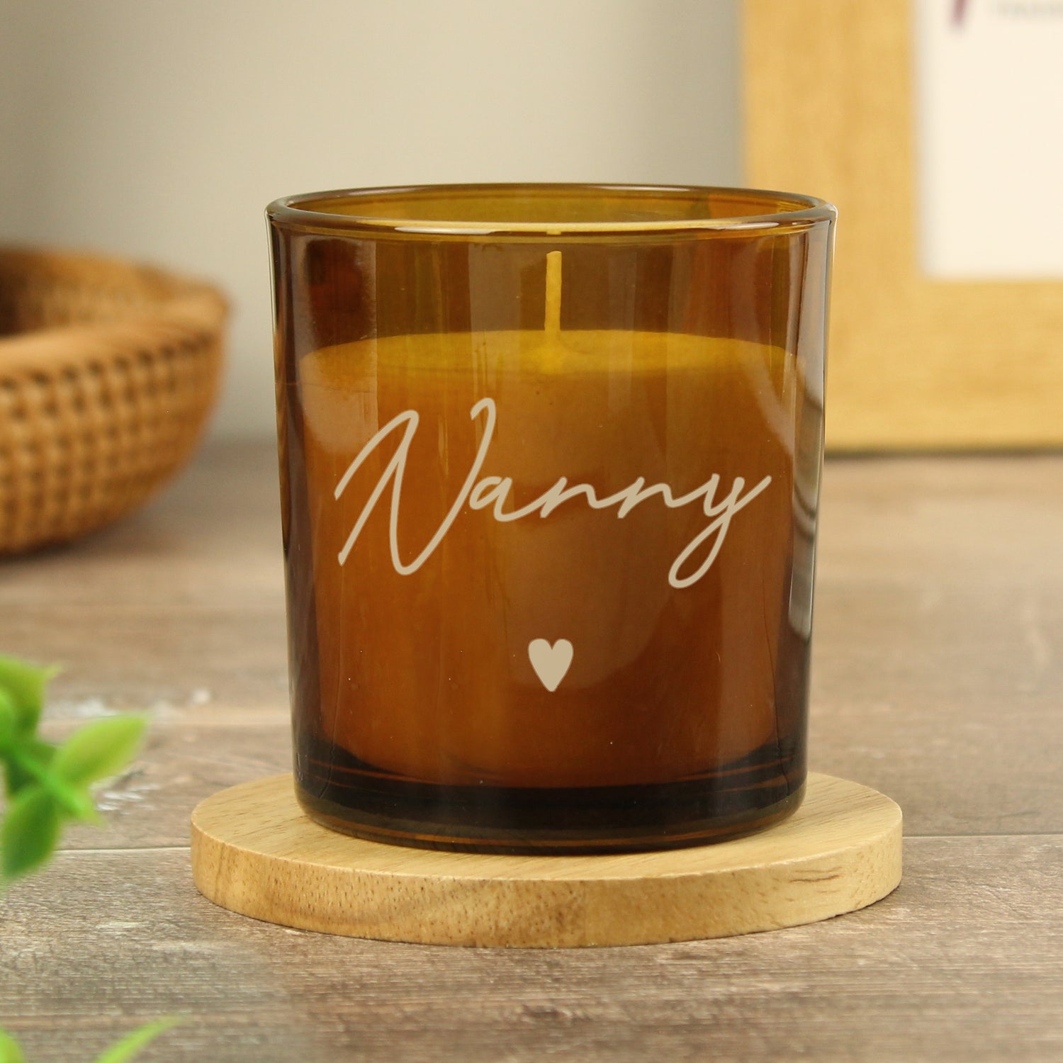 Personalised Amber Glass Candle - gift & personalise