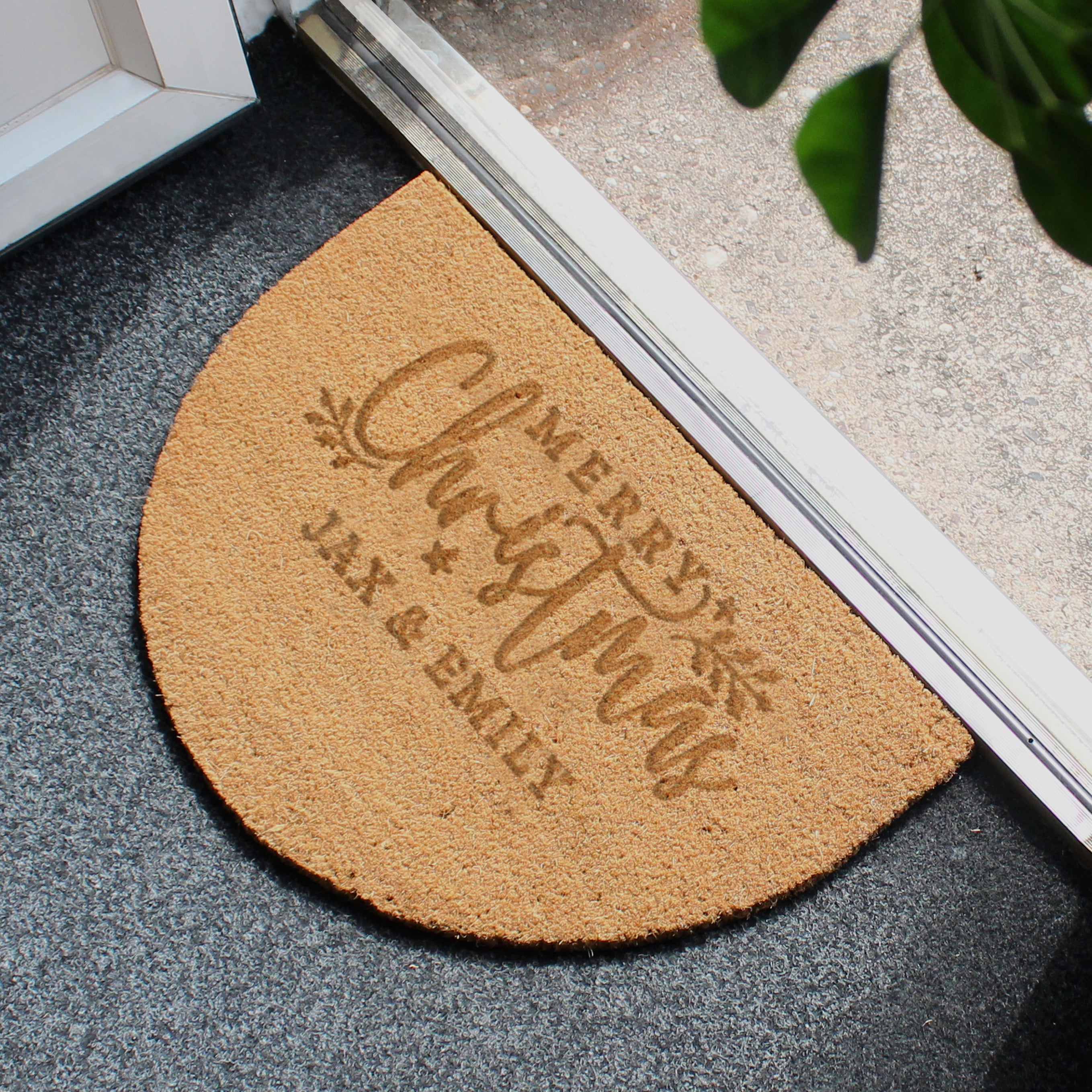 Personalised Christmas Half Moon Indoor Doormat - gift & personalise