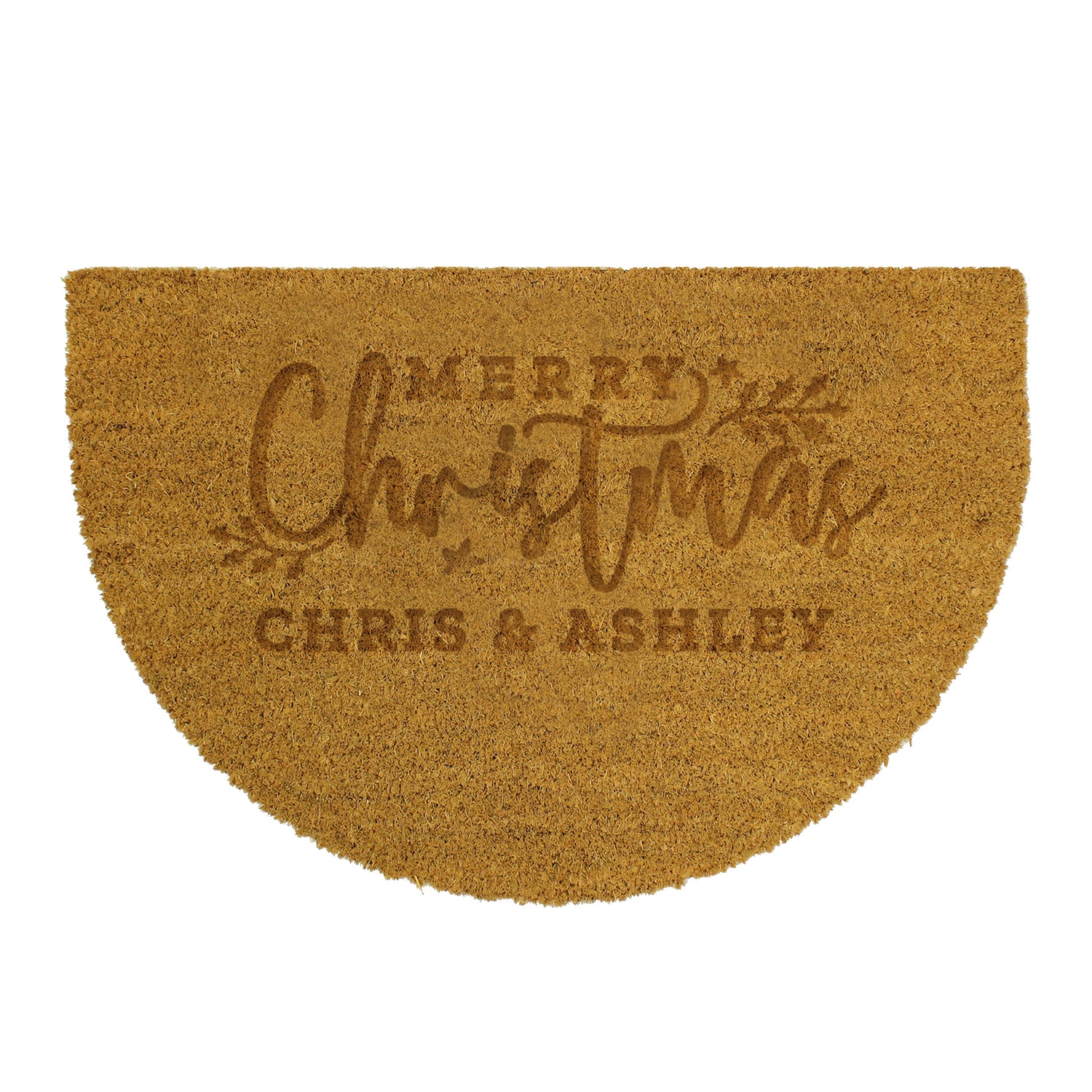 Personalised Christmas Half Moon Indoor Doormat - gift & personalise