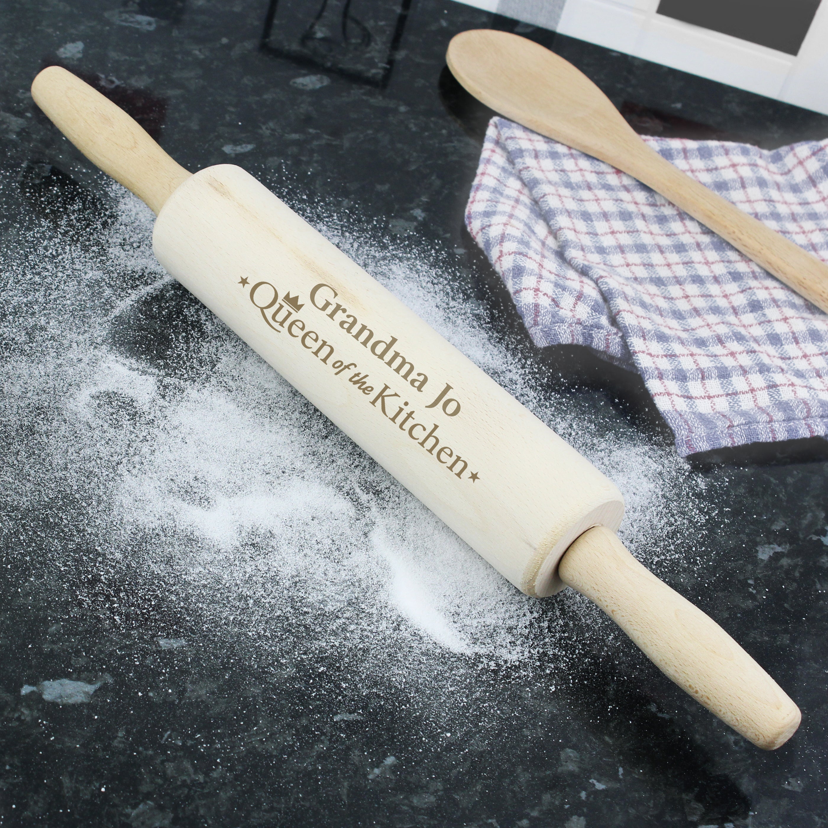 Personalised Queen of the Kitchen Rolling Pin - gift & personalise