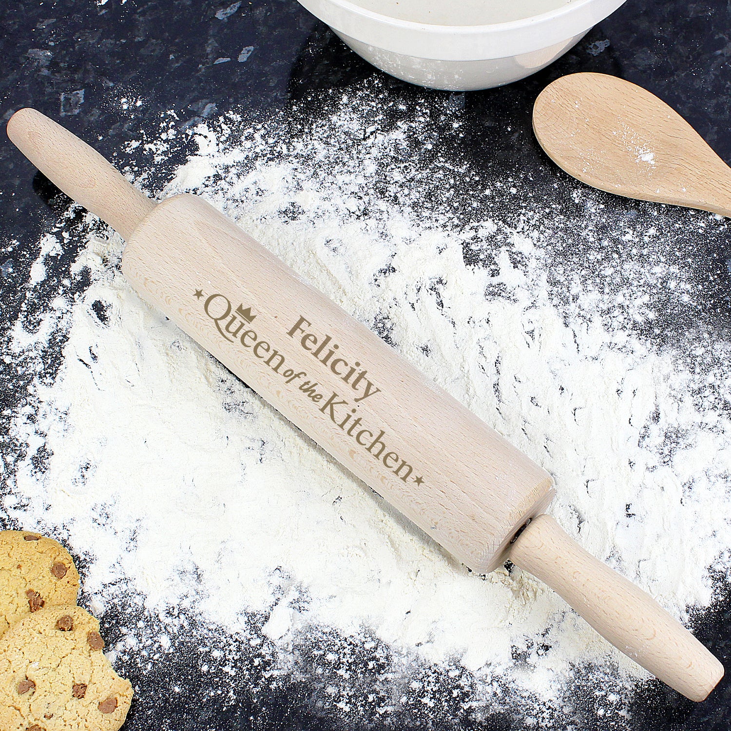 Personalised Queen of the Kitchen Rolling Pin - gift & personalise