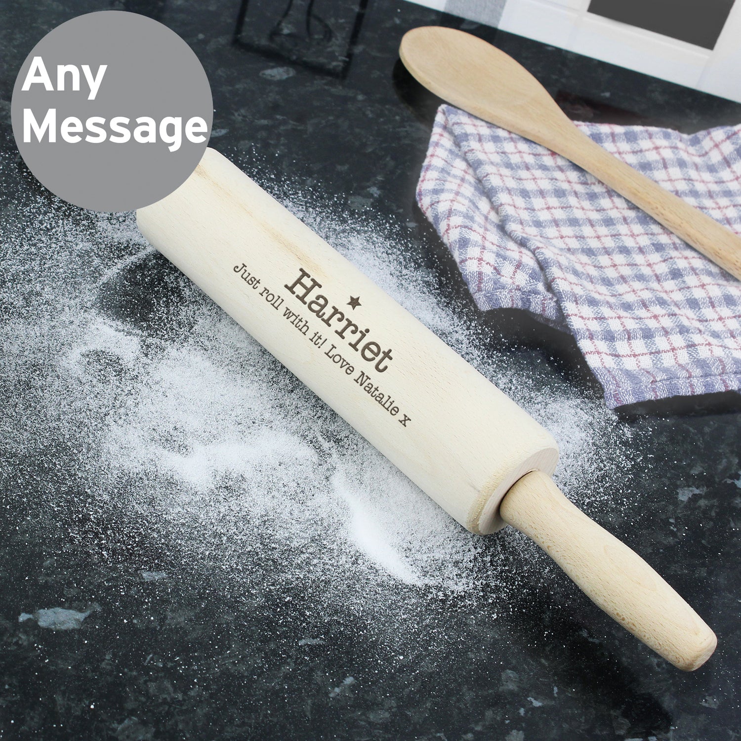 Personalised Baker Rolling Pin - gift & personalise