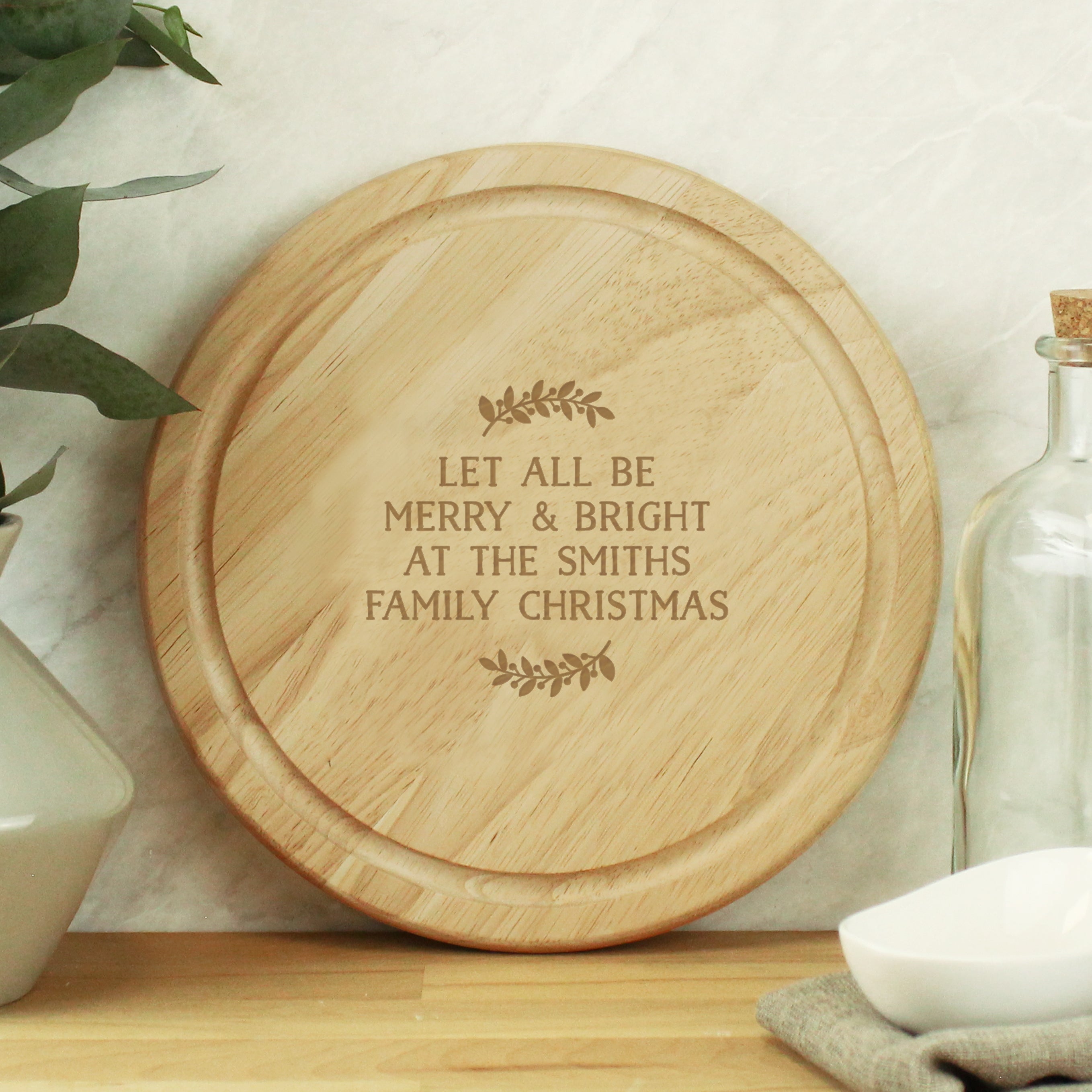 Personalised Wreath Chopping Board - gift & personalise