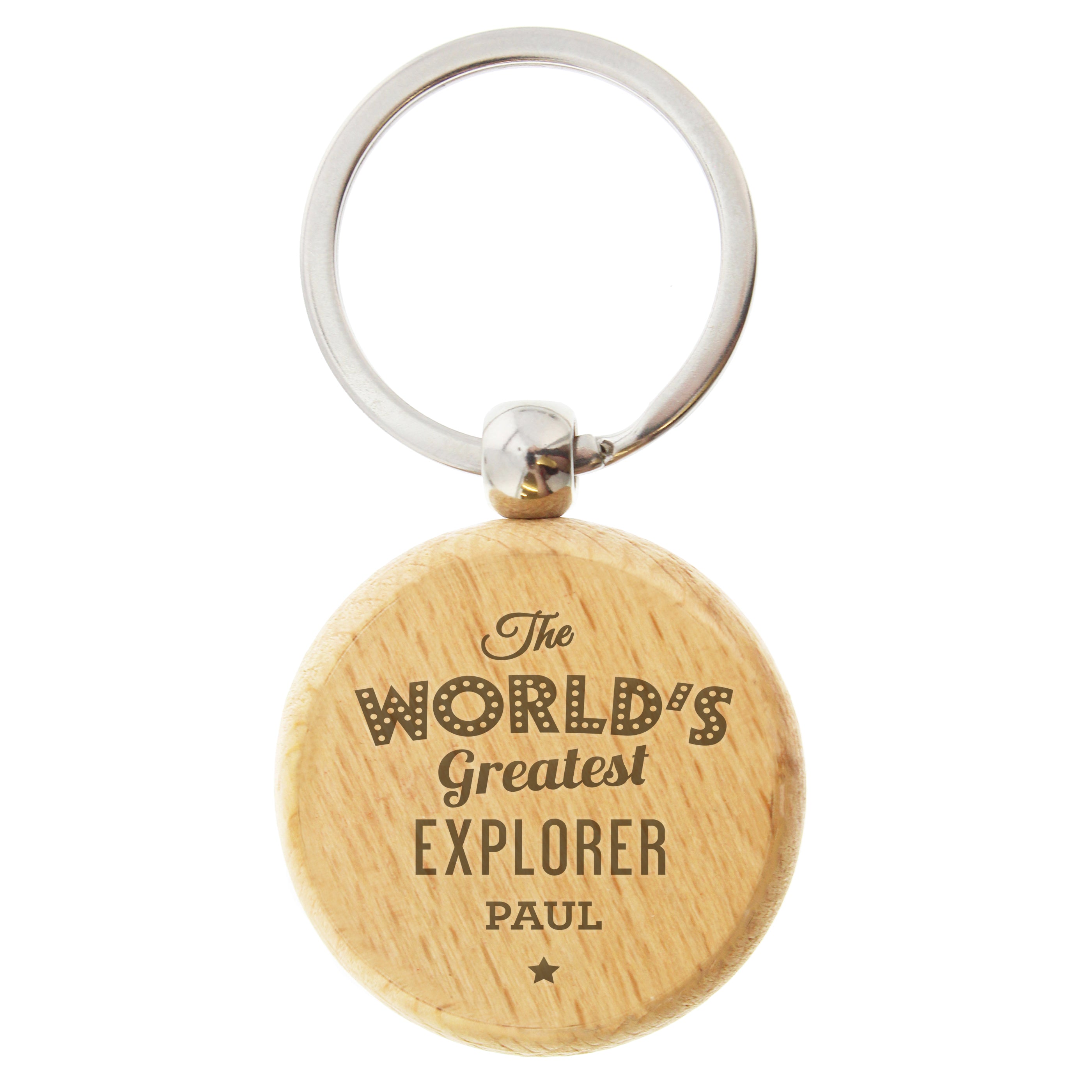 Personalised 'The World's Greatest' Wooden Keyring - gift & personalise