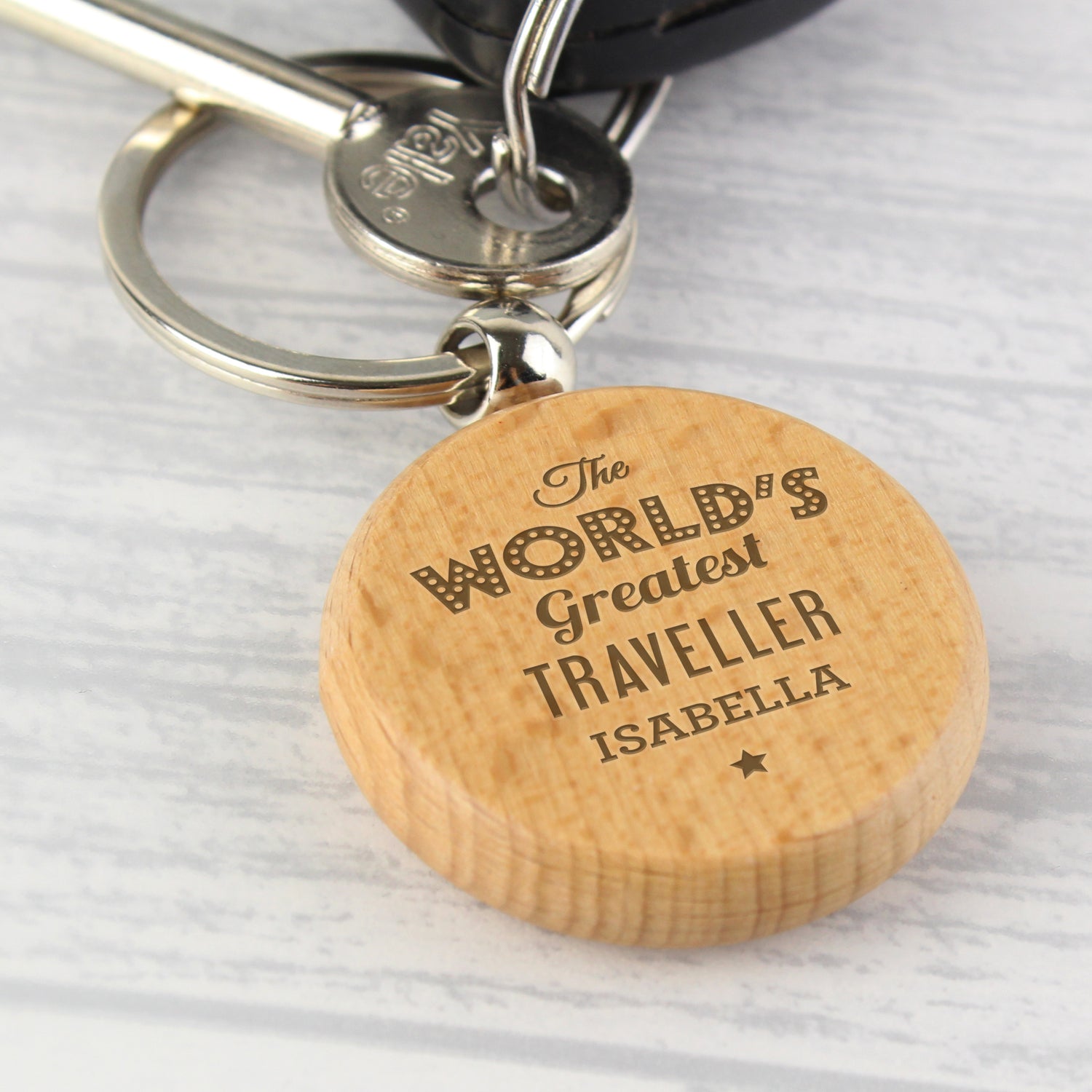 Personalised 'The World's Greatest' Wooden Keyring - gift & personalise