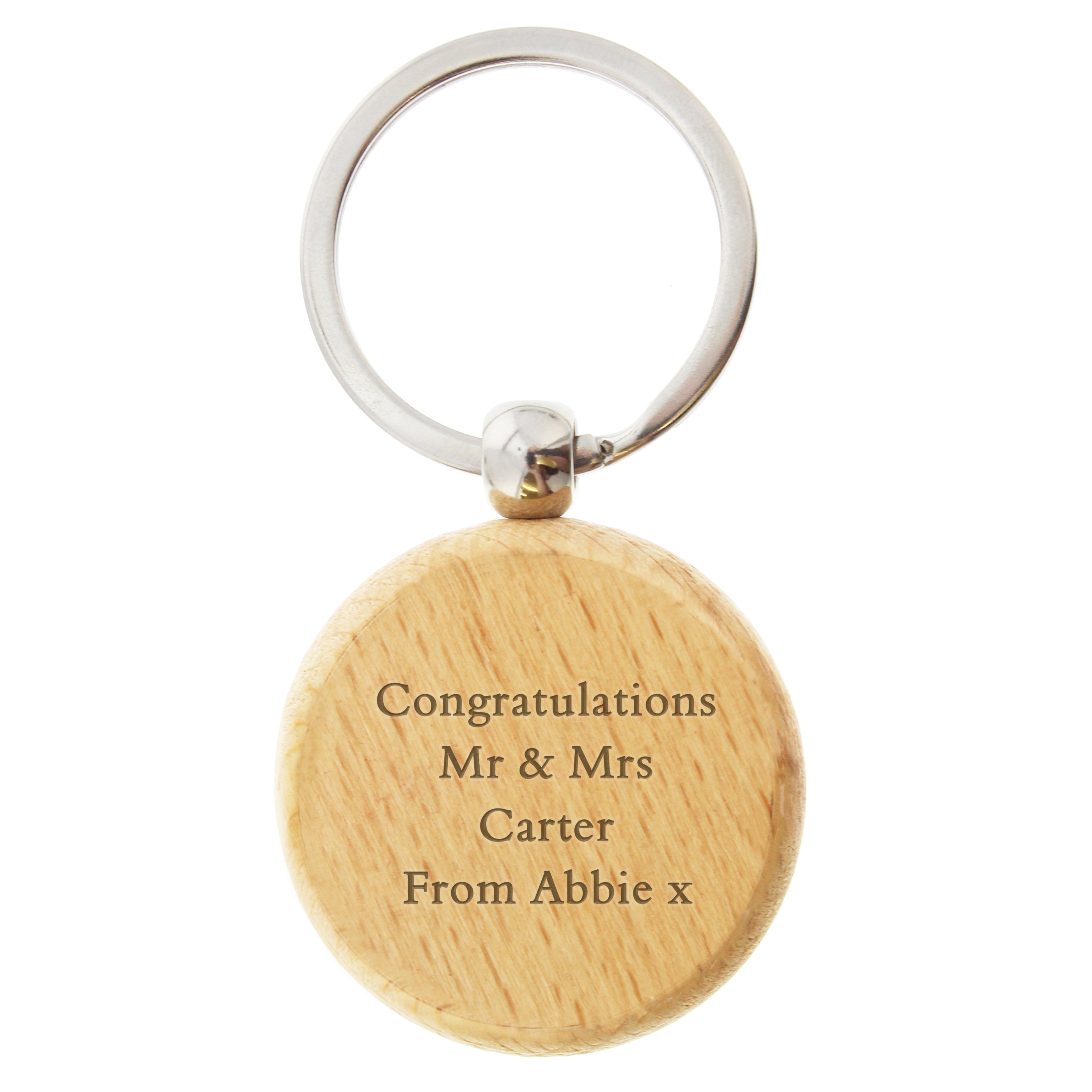 Personalised Wooden Keyring - gift & personalise