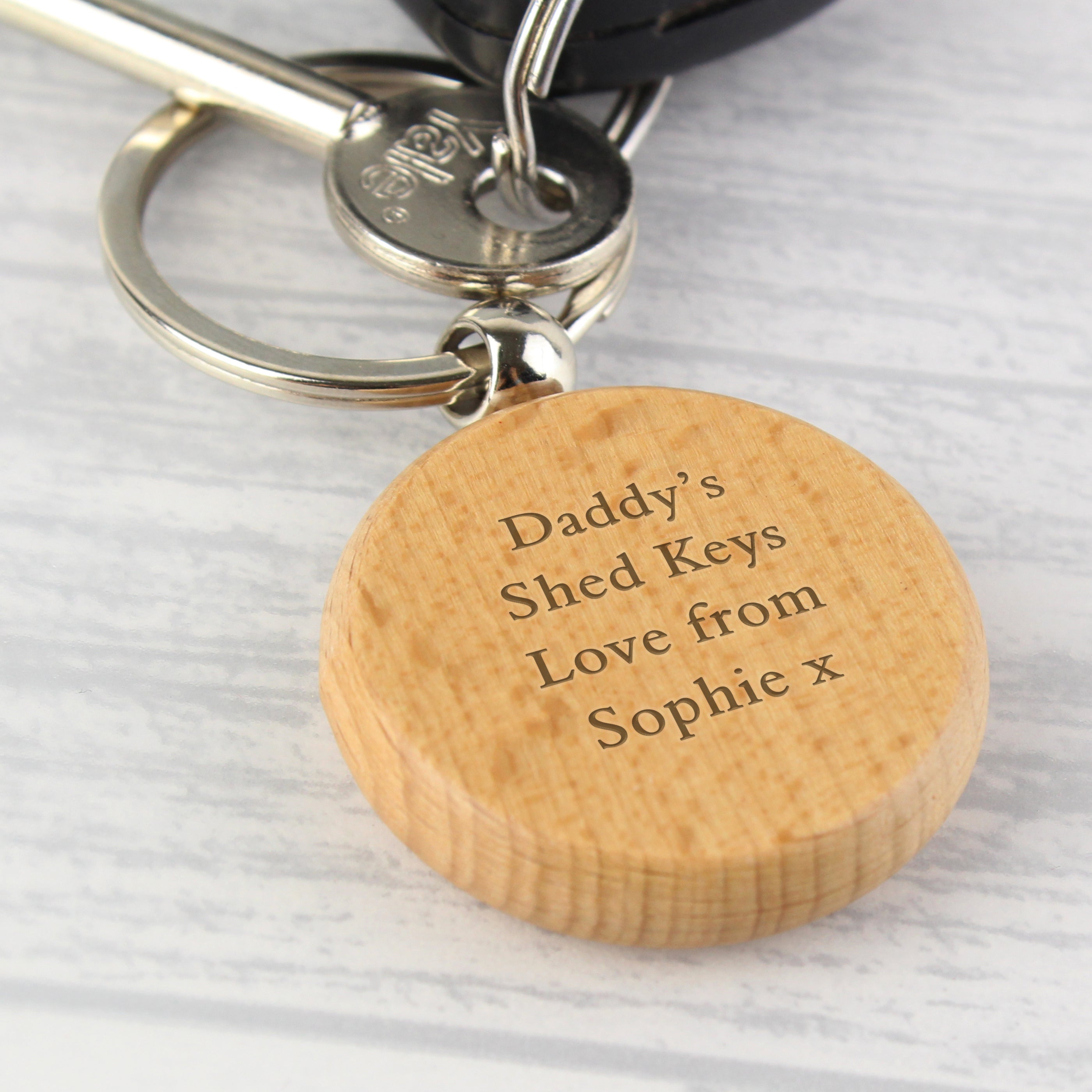 Personalised Wooden Keyring - gift & personalise