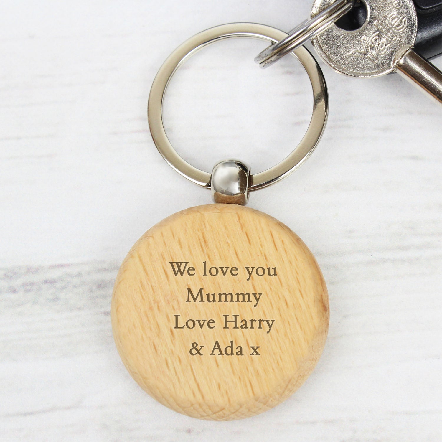 Personalised Wooden Keyring - gift & personalise