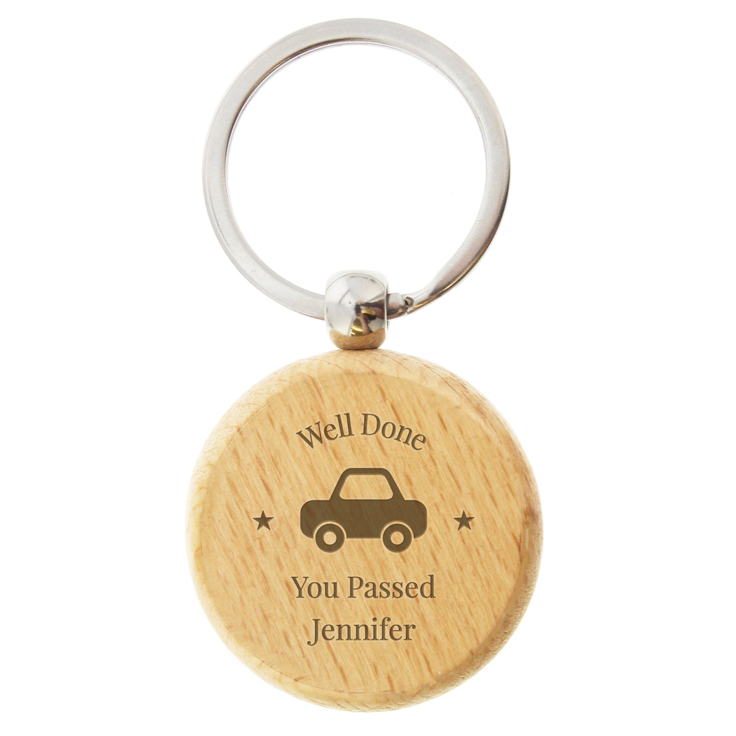 Personalised 'Car Motif' Wooden Keyring - gift & personalise