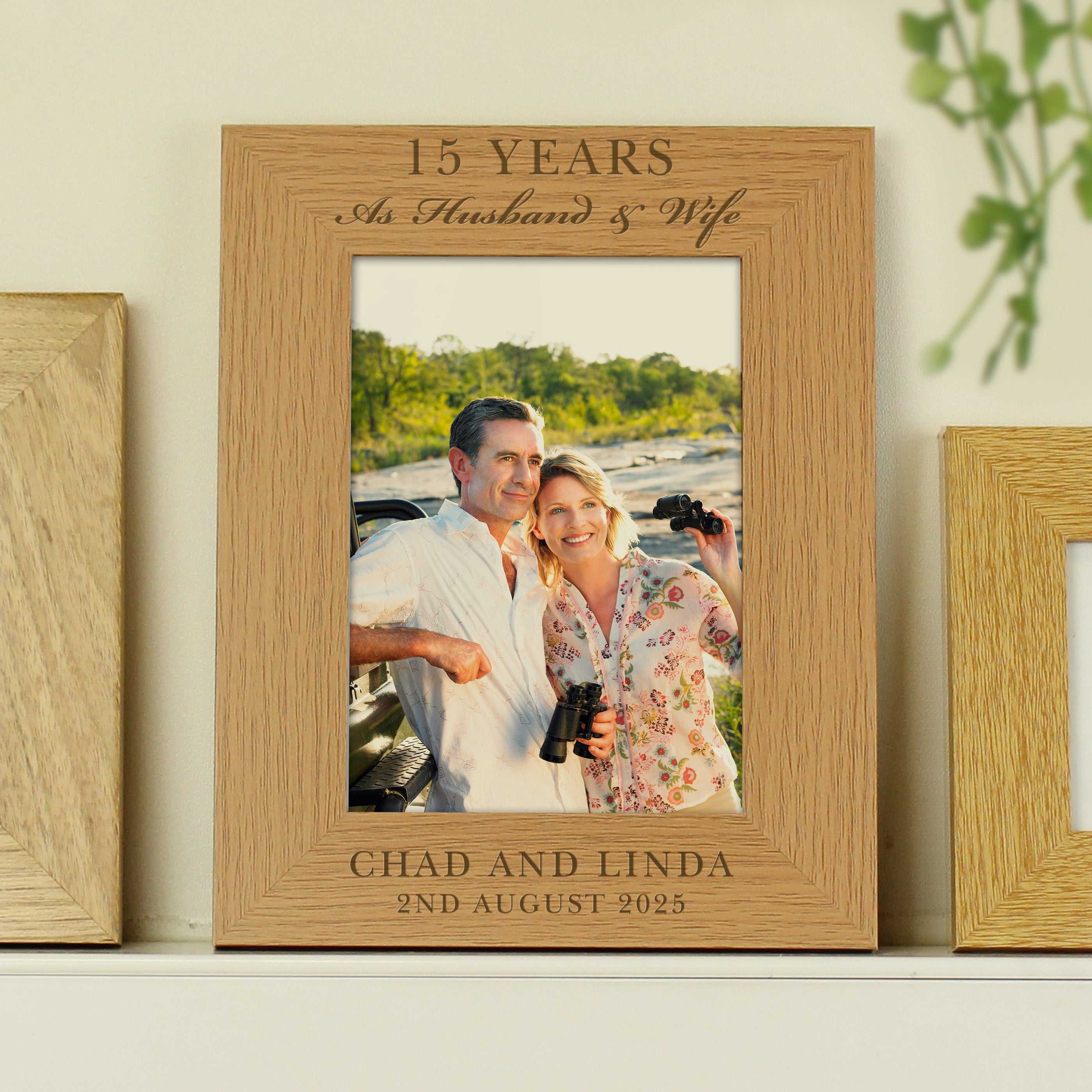 Personalised Anniversary 5x7 Oak Finish Photo Frame - gift & personalise