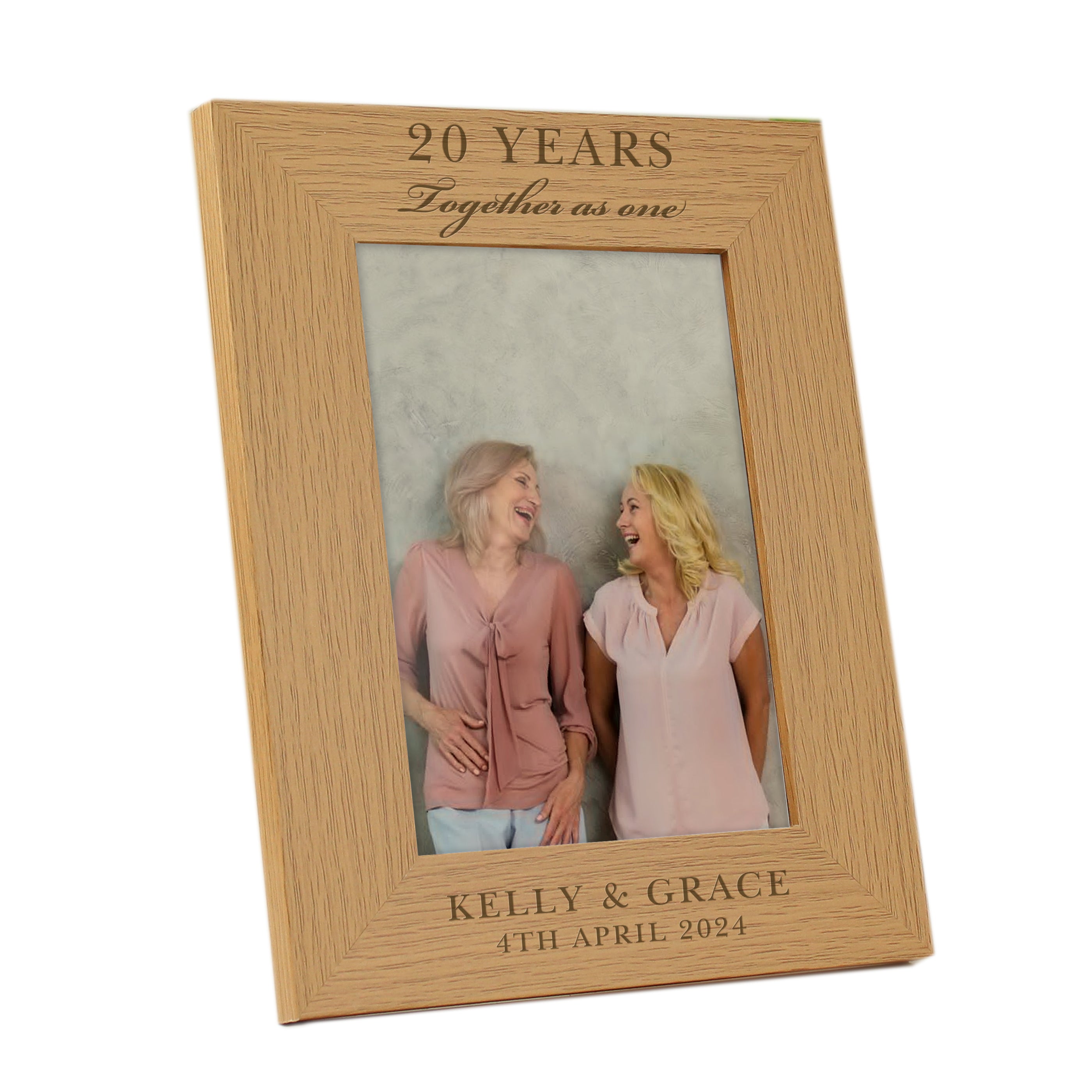 Personalised Anniversary 5x7 Oak Finish Photo Frame - gift & personalise