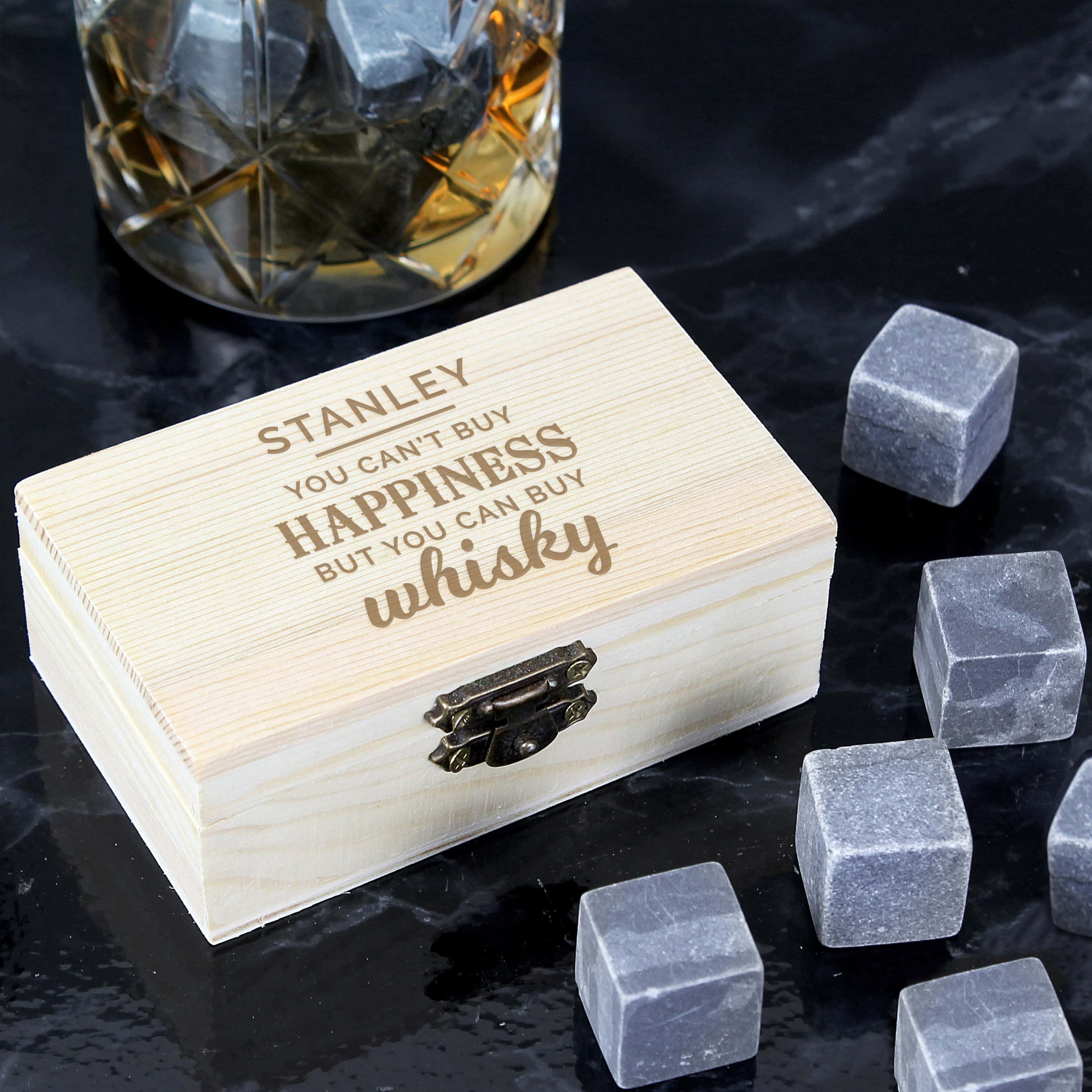 Personalised Happiness Whisky Stones - gift & personalise