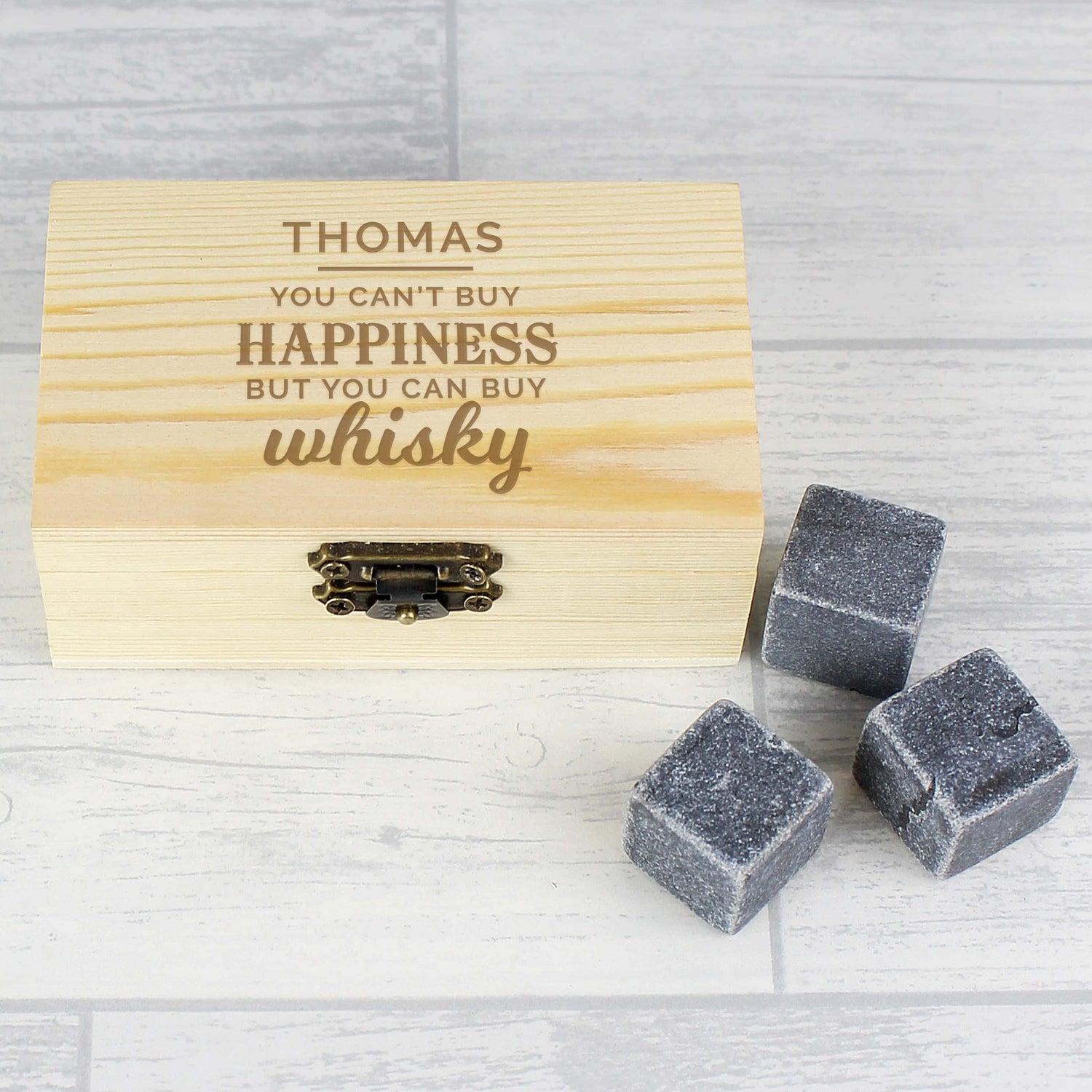 Personalised Happiness Whisky Stones - gift & personalise