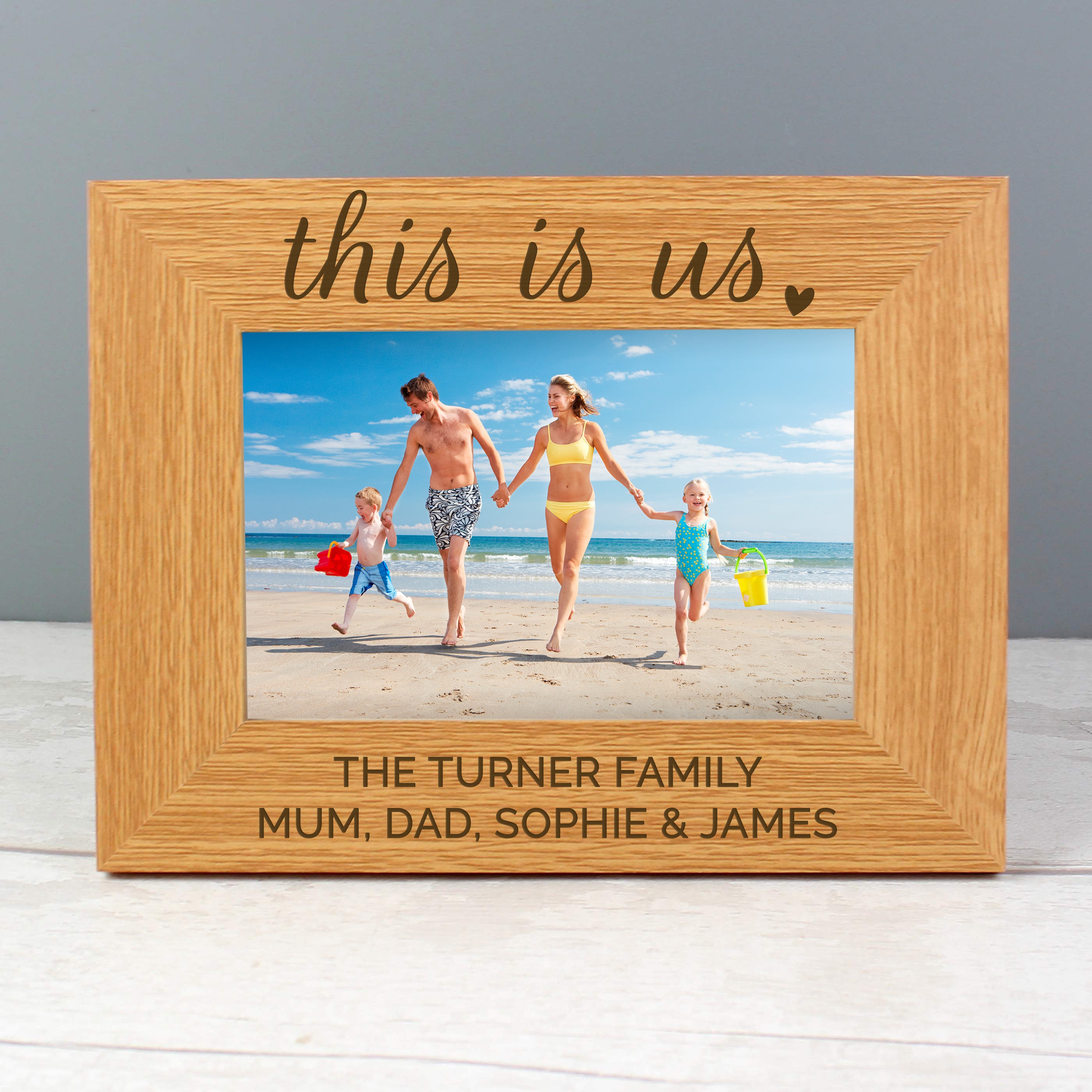 Personalised 'This Is Us' 6x4 Landscape Wooden Photo Frame - gift & personalise