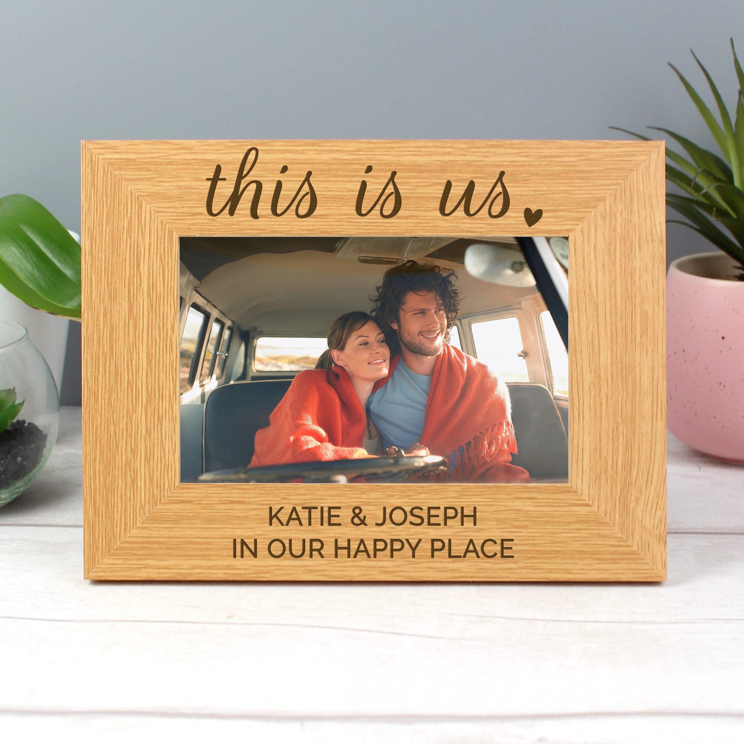 Personalised 'This Is Us' 6x4 Landscape Wooden Photo Frame - gift & personalise