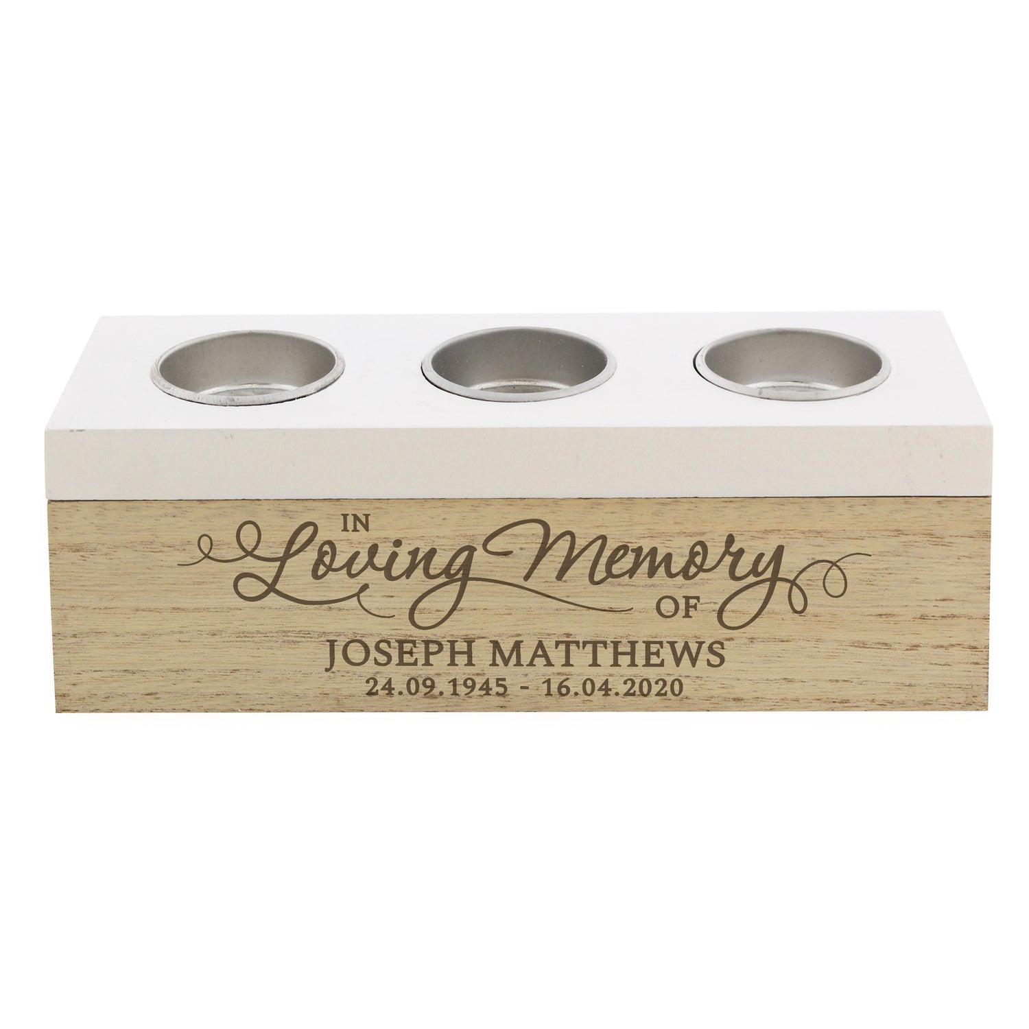 Personalised In Loving Memory Triple Tea Light Box - gift & personalise