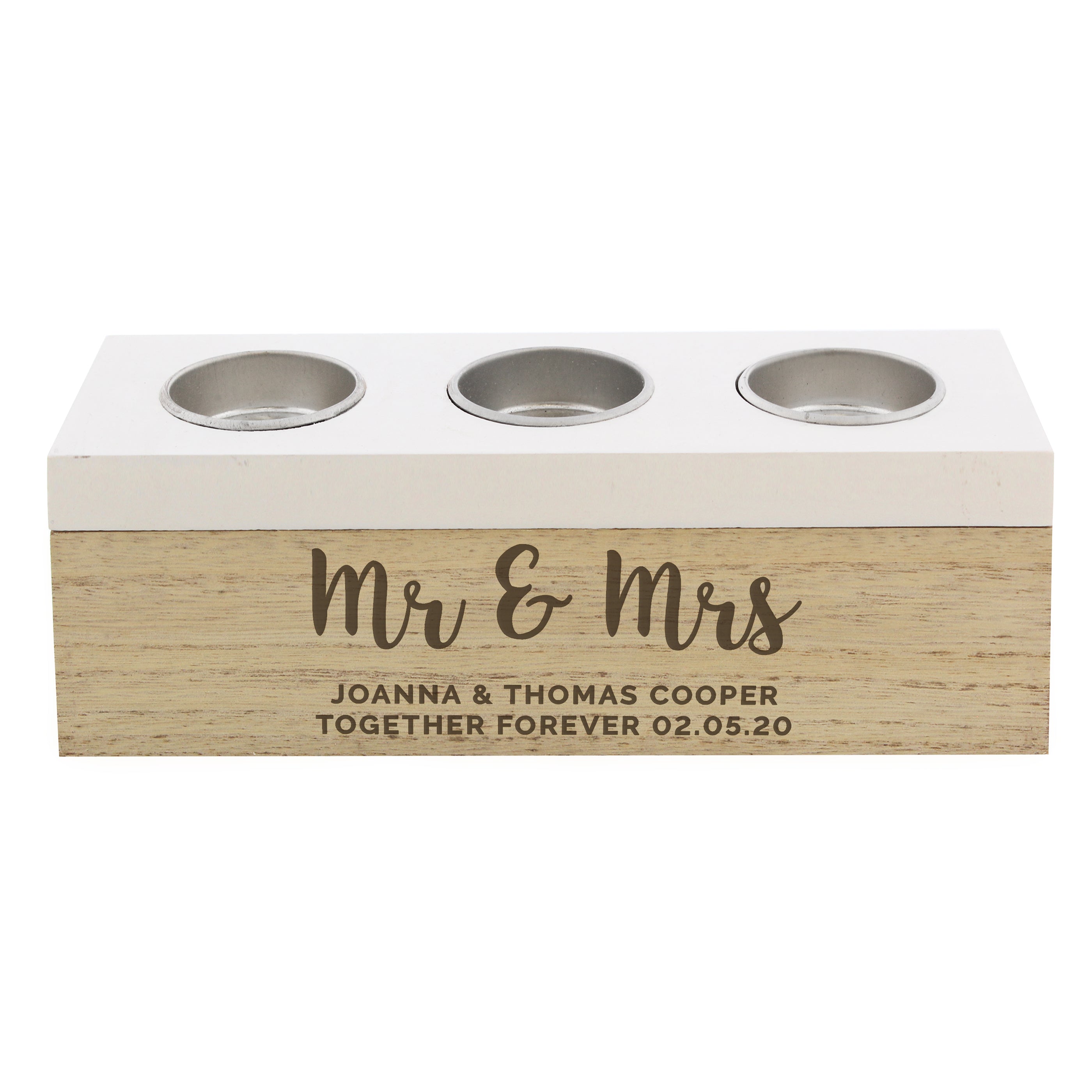 Personalised Free Text Triple Tea Light Box - gift & personalise