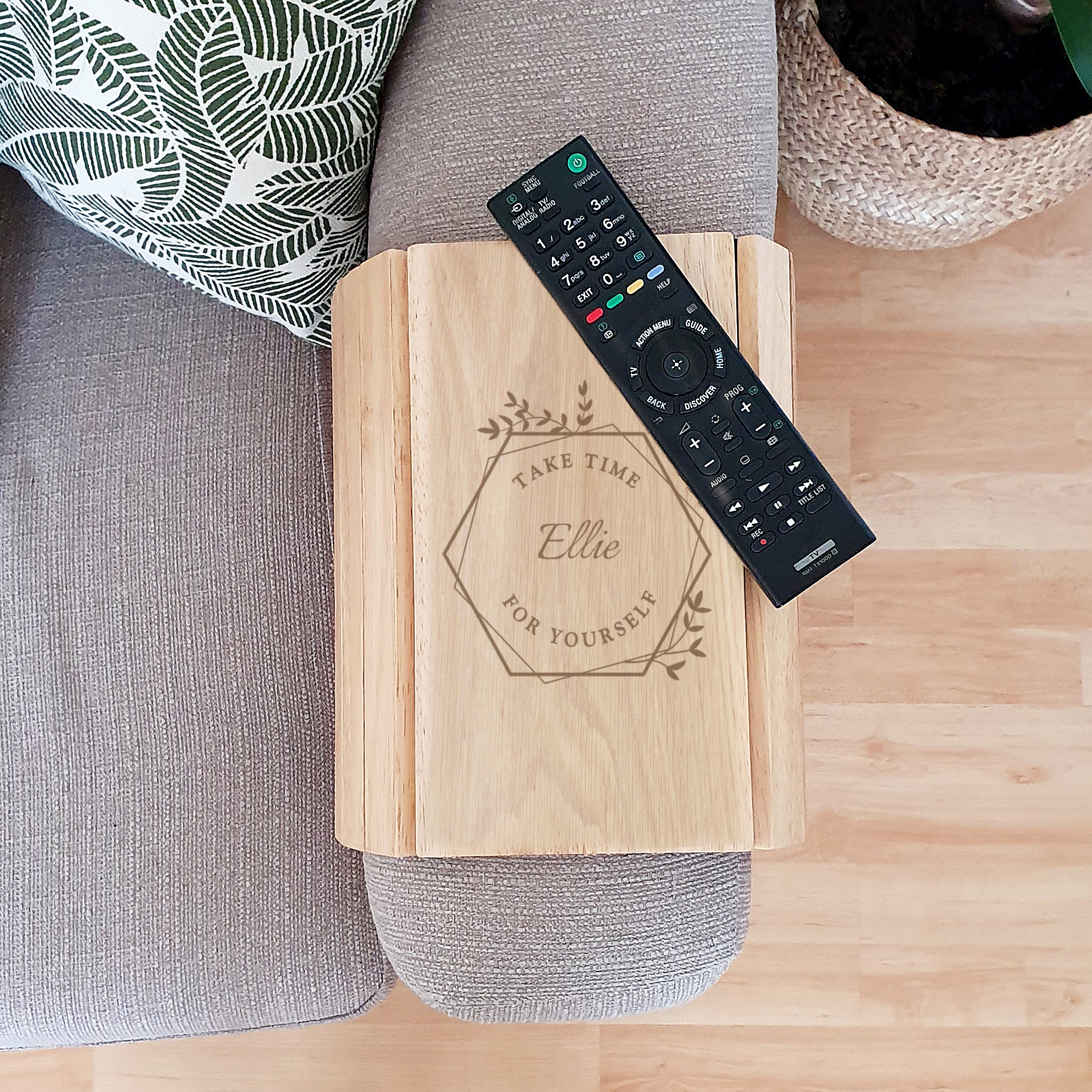 Personalised Take Time For Yourself Wooden Sofa Tray - gift & personalise