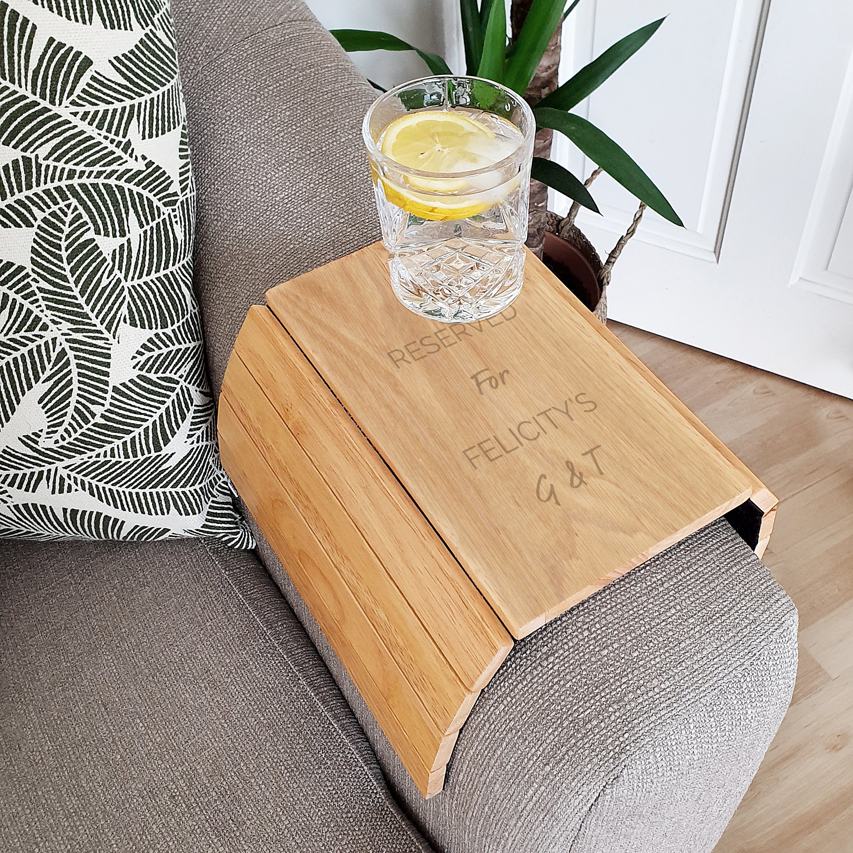 Personalised Free Text Wooden Sofa Tray - gift & personalise