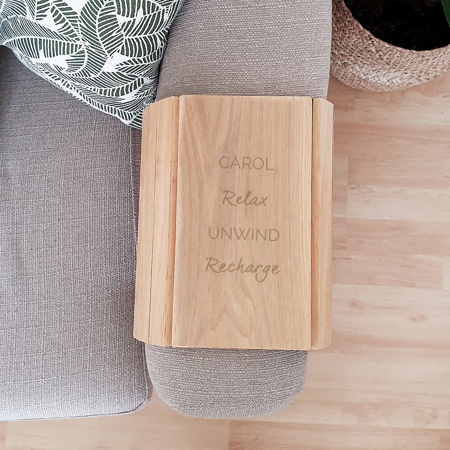 Personalised Free Text Wooden Sofa Tray - gift & personalise