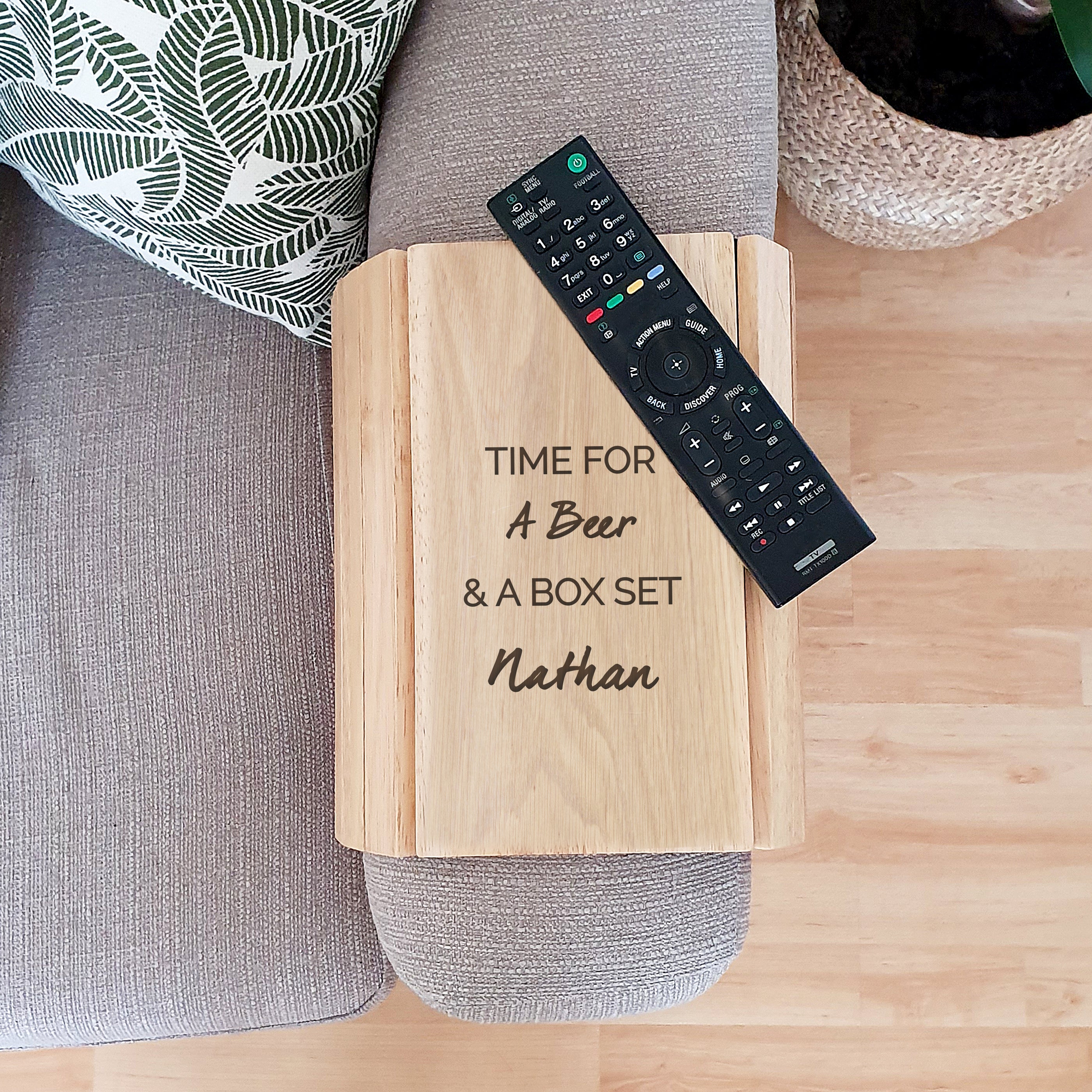 Personalised Free Text Wooden Sofa Tray - gift & personalise