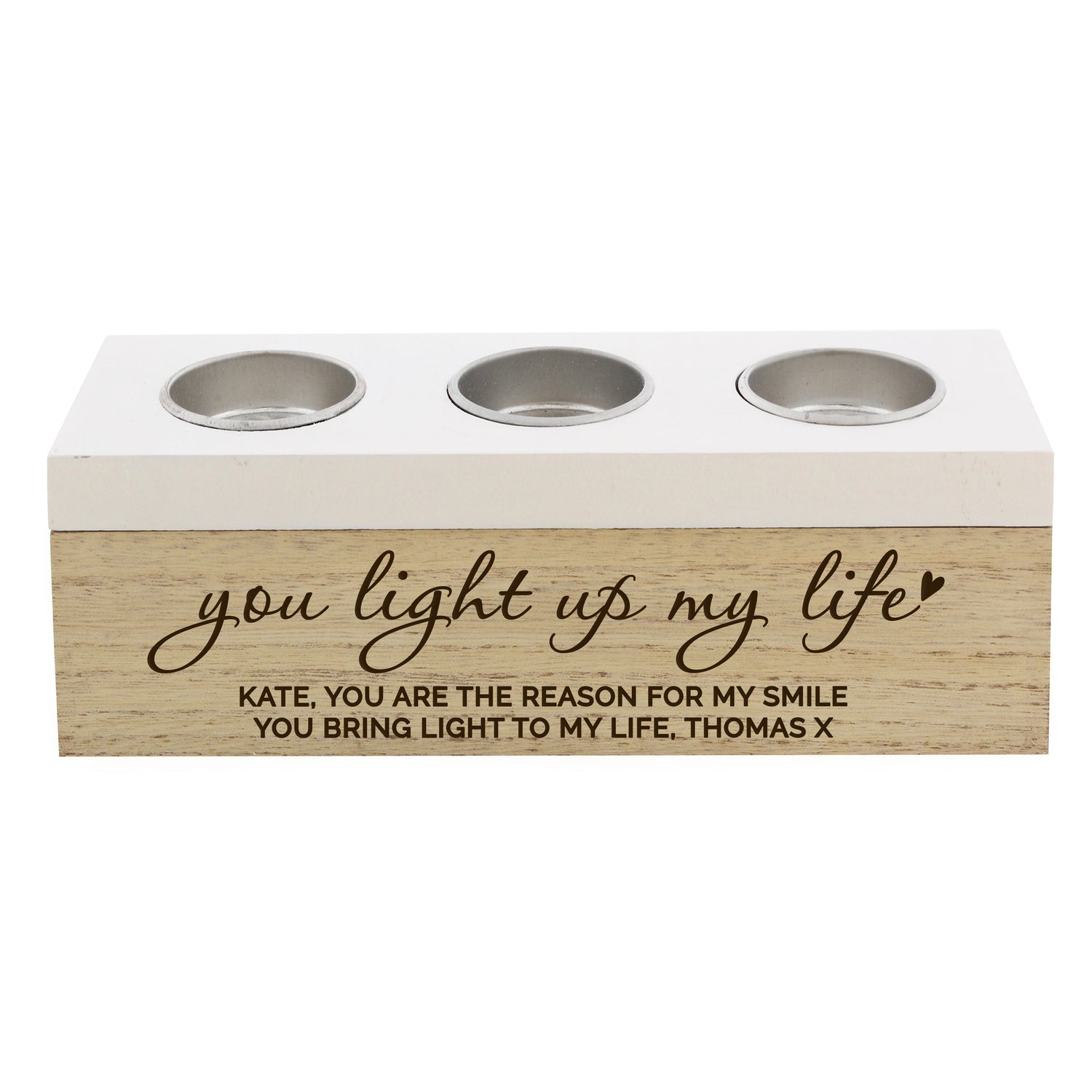 Personalised You Light Up My Life Triple Tea Light Box - gift & personalise