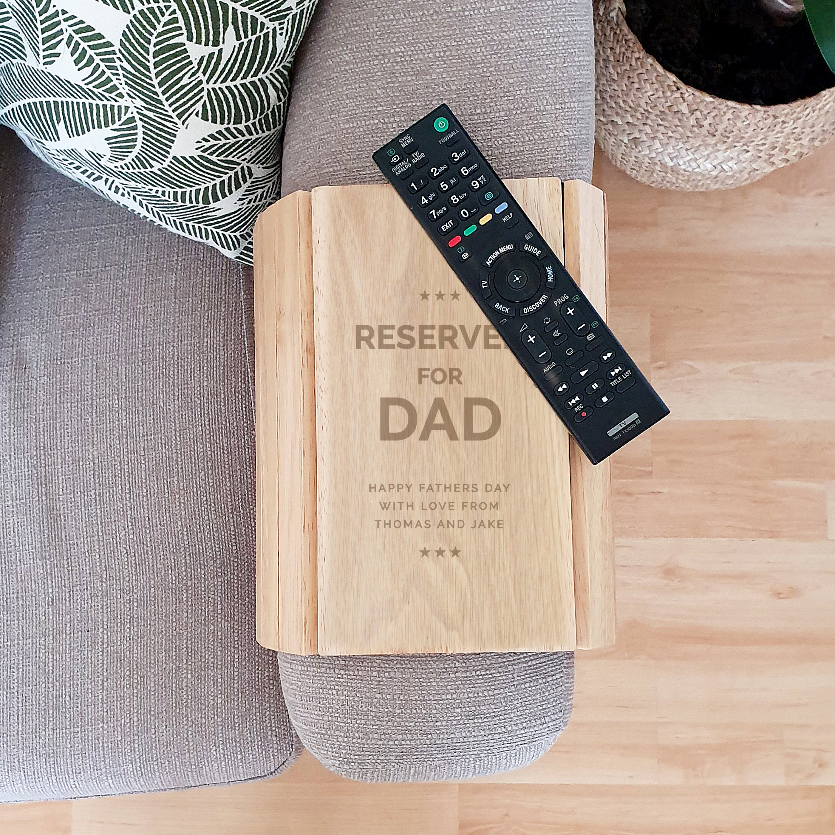 Personalised Reserved For Wooden Sofa Tray - gift & personalise