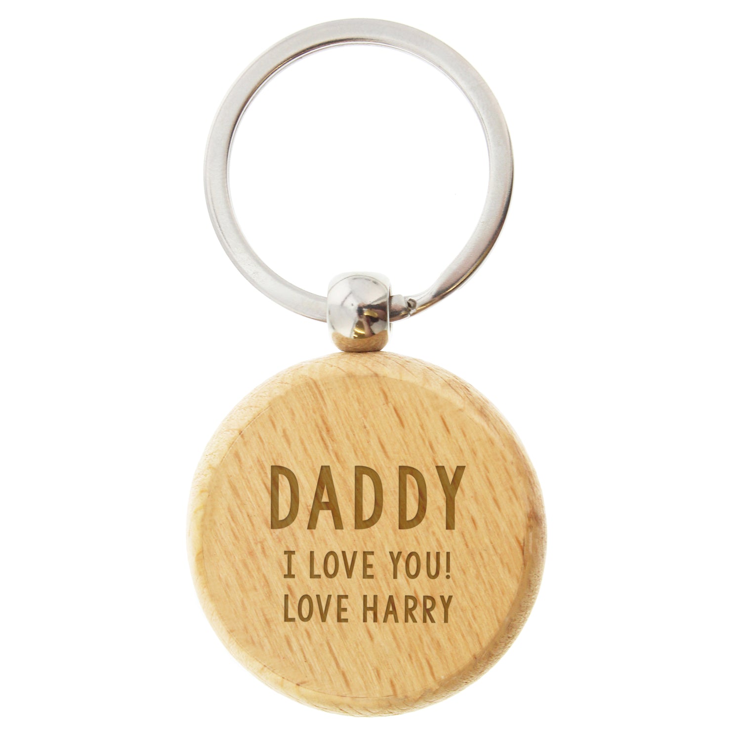 Personalised Free Text Wooden Keyring - gift & personalise