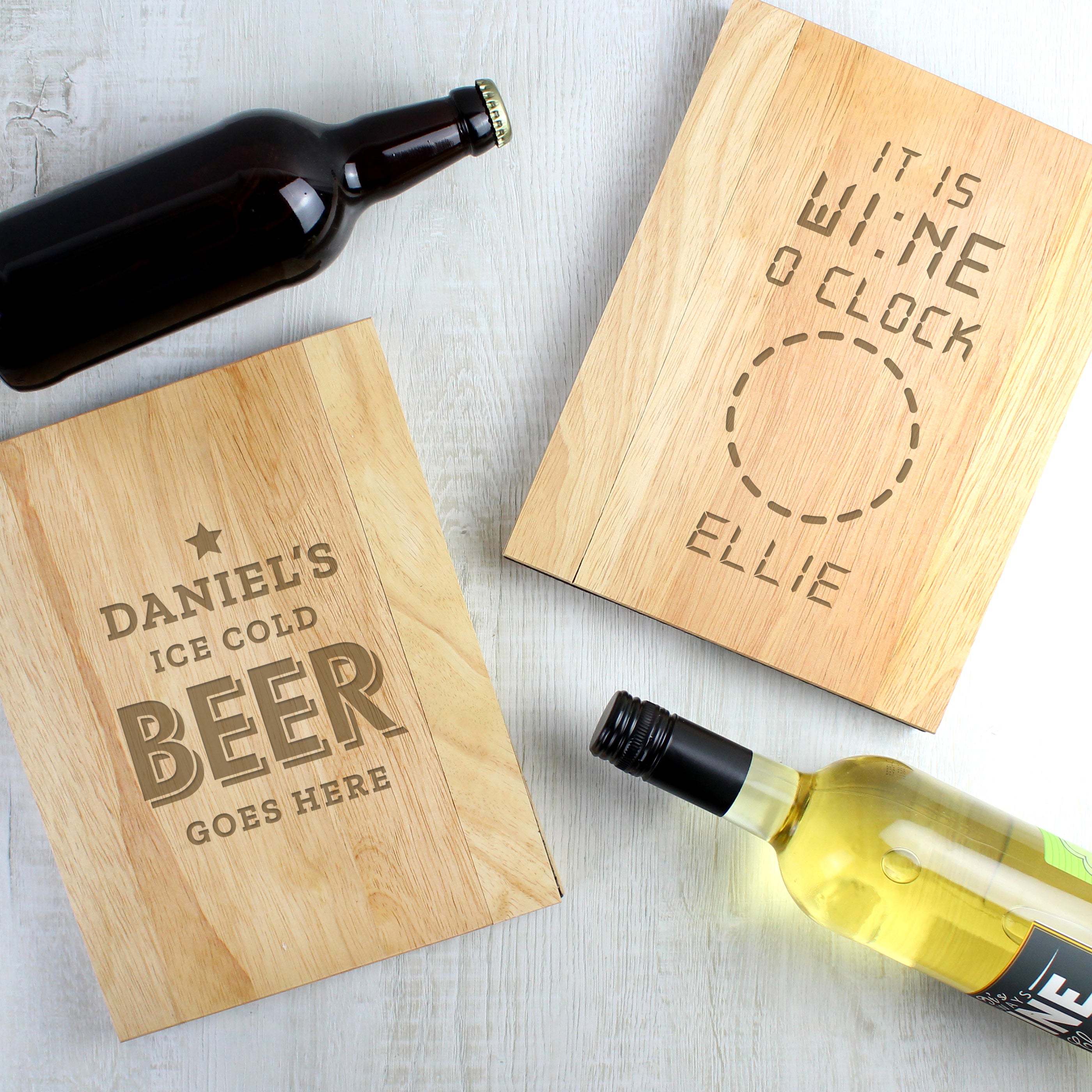 Personalised Beer Goes Here Wooden Sofa Tray - gift & personalise