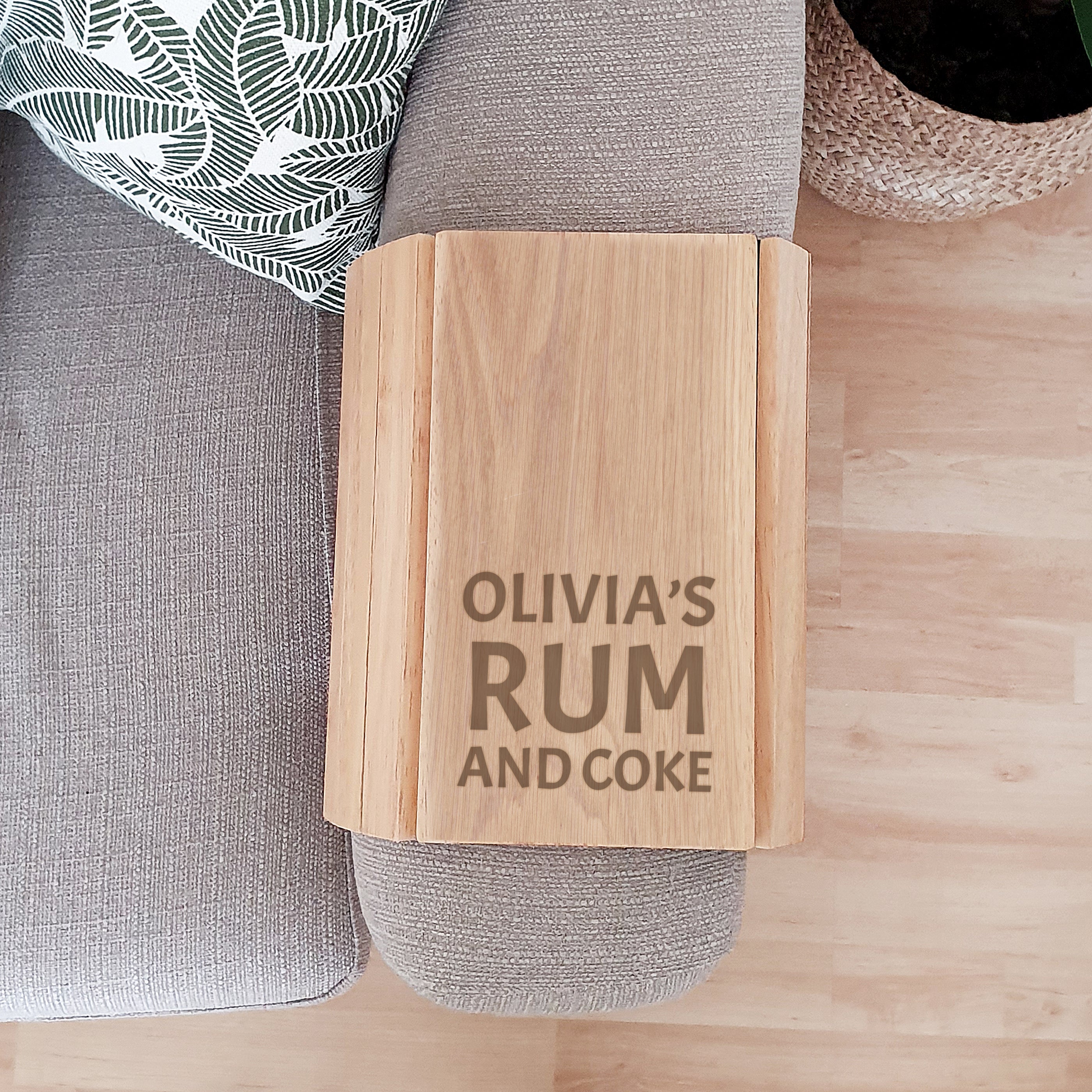 Personalised Large Free Text Wooden Sofa Tray - gift & personalise