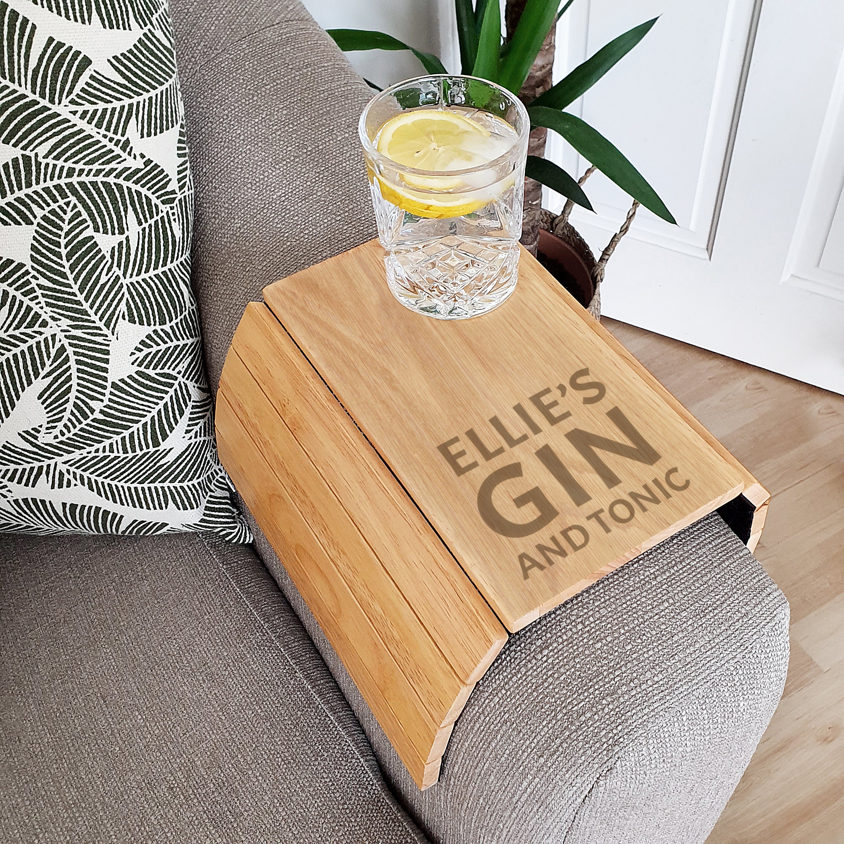 Personalised Large Free Text Wooden Sofa Tray - gift & personalise