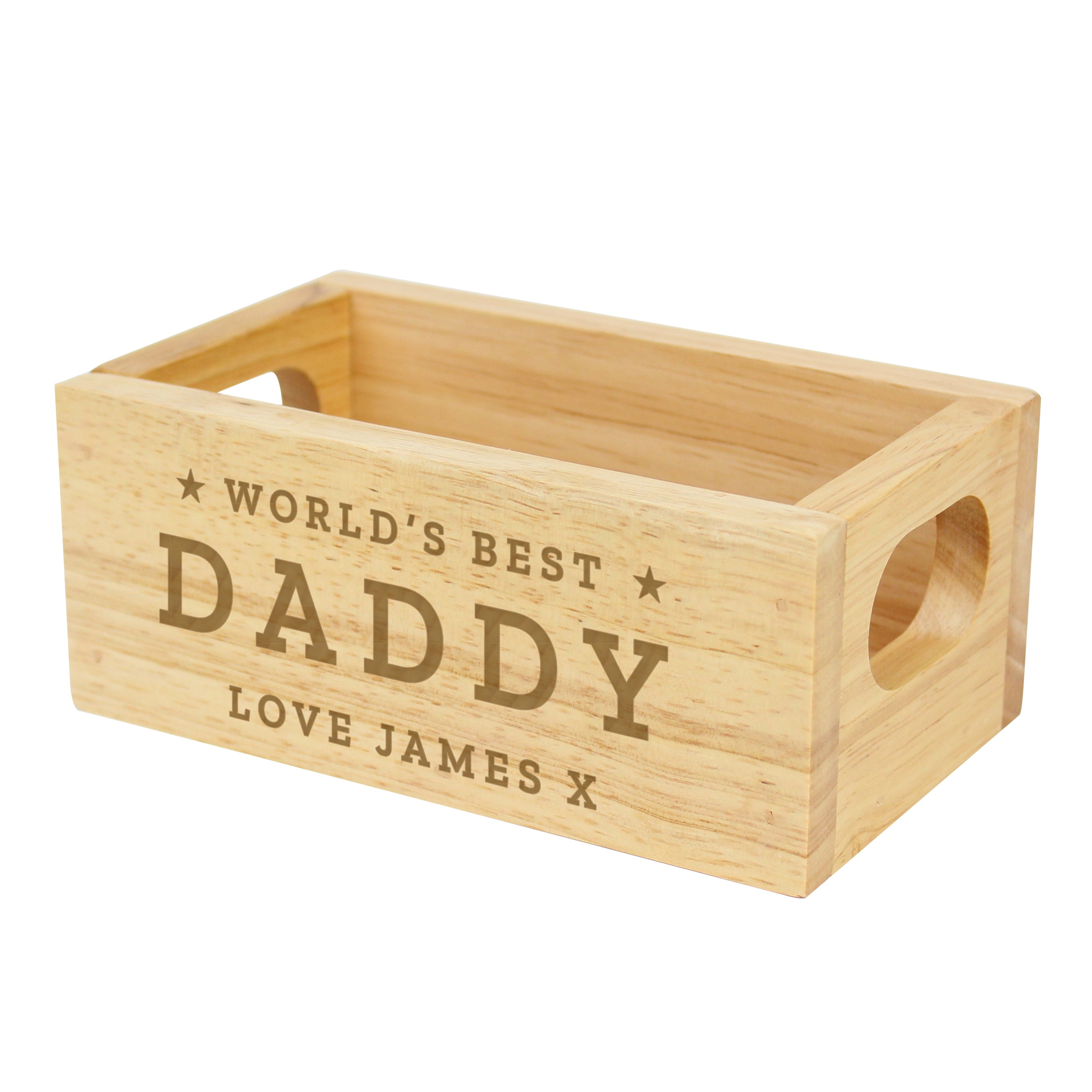 Personalised Worlds Best Mini Wooden Crate - gift & personalise