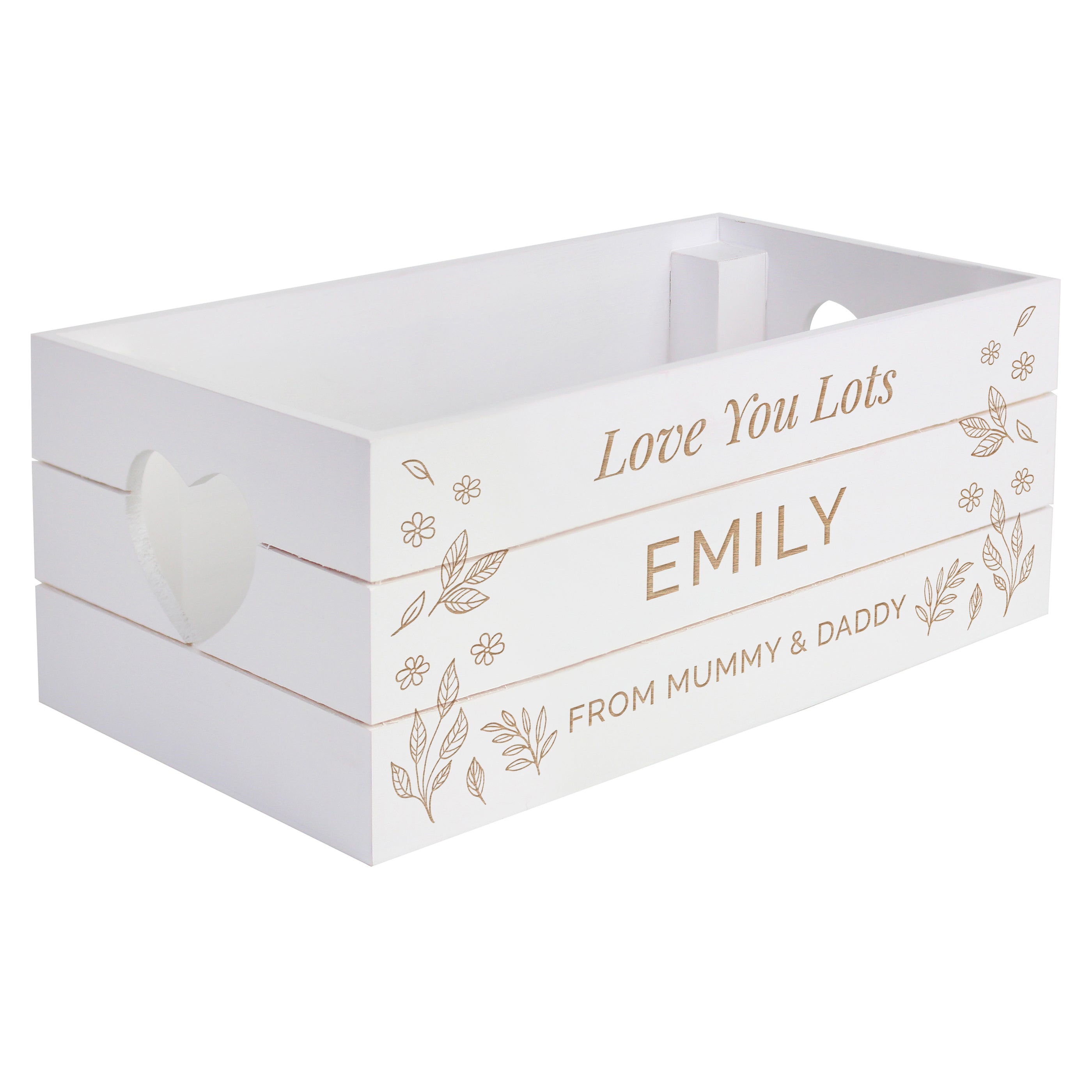 Personalised Free Text White Wooden Crate - gift & personalise