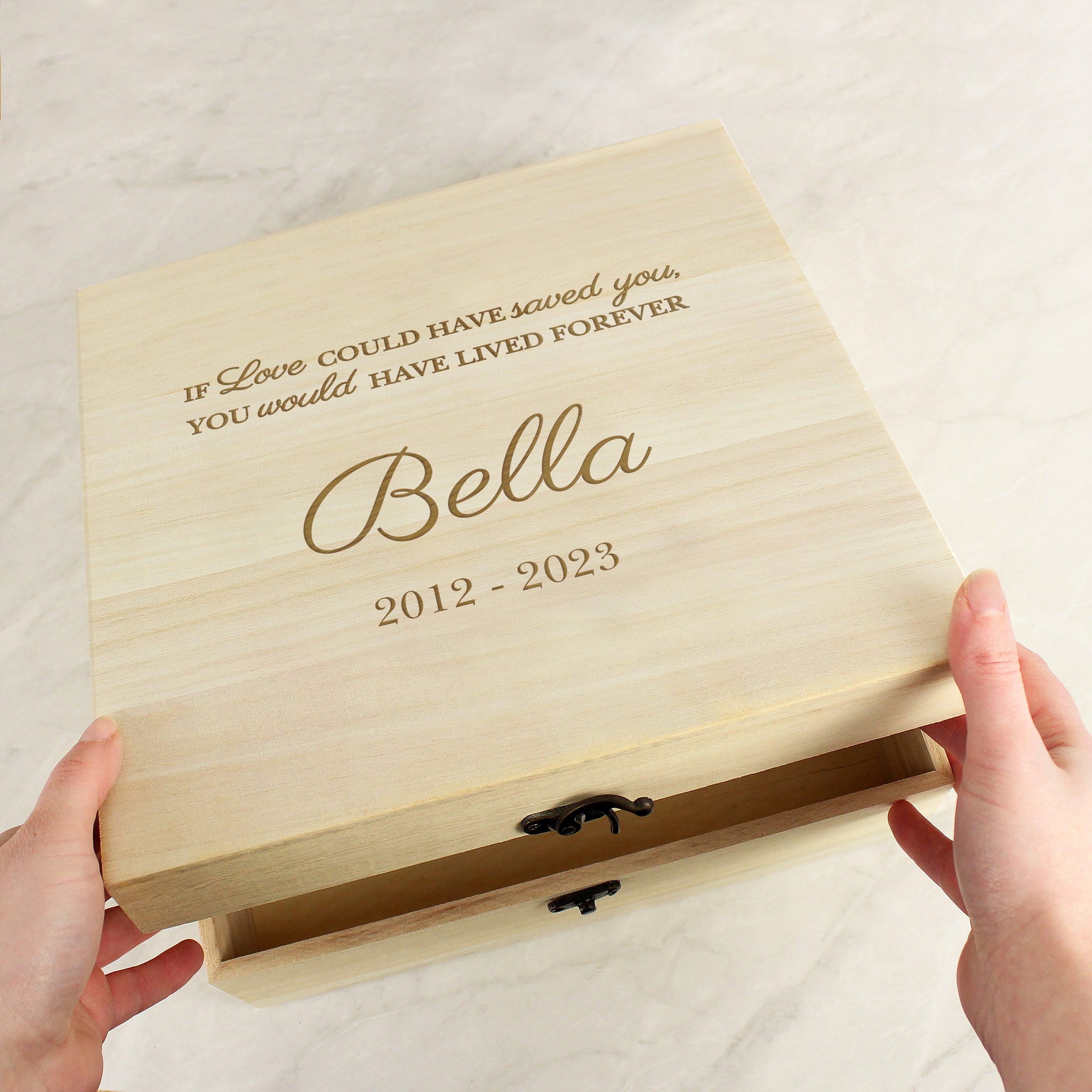 Personalised Pet Memorial Large Wooden Keepsake Box - gift & personalise