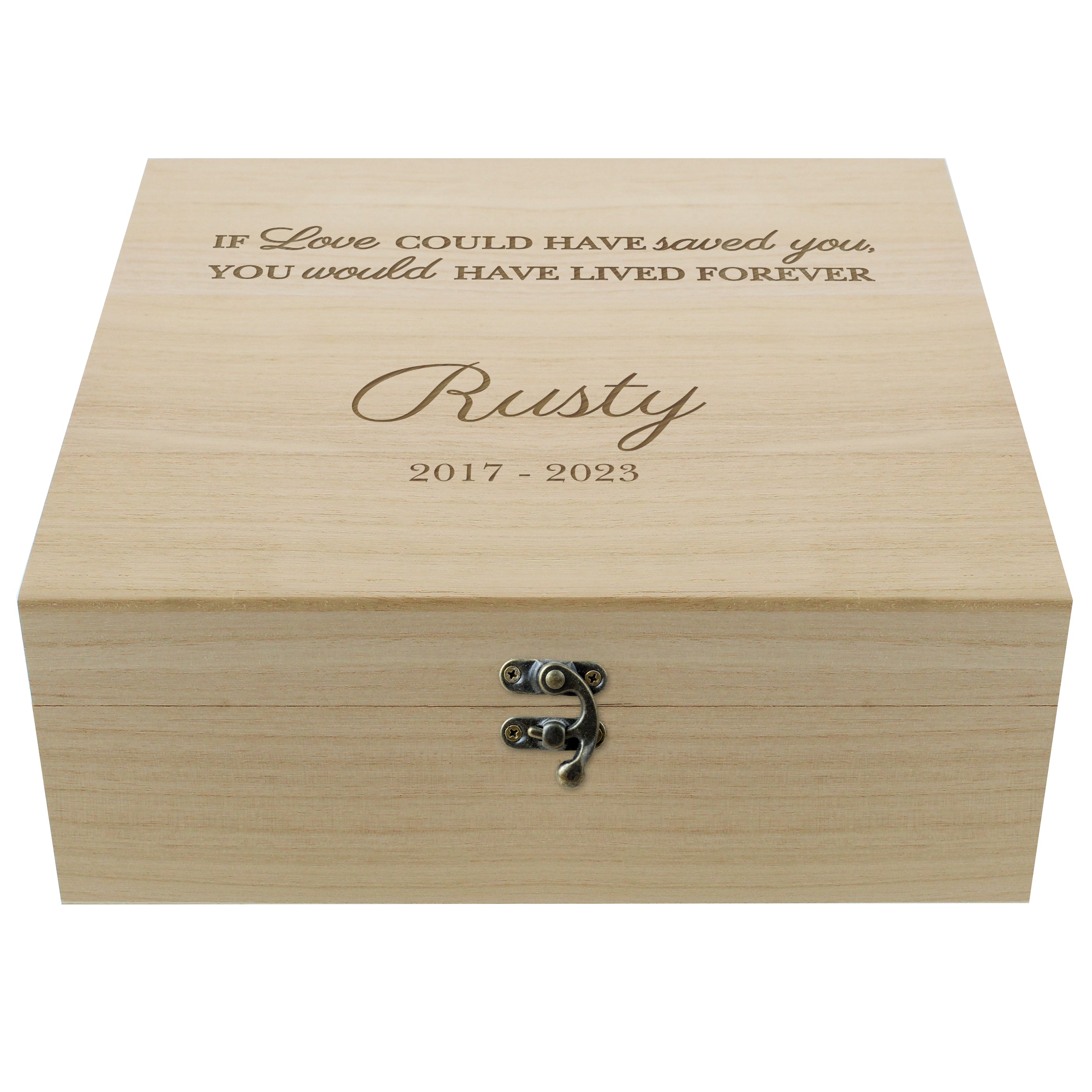 Personalised Pet Memorial Large Wooden Keepsake Box - gift & personalise