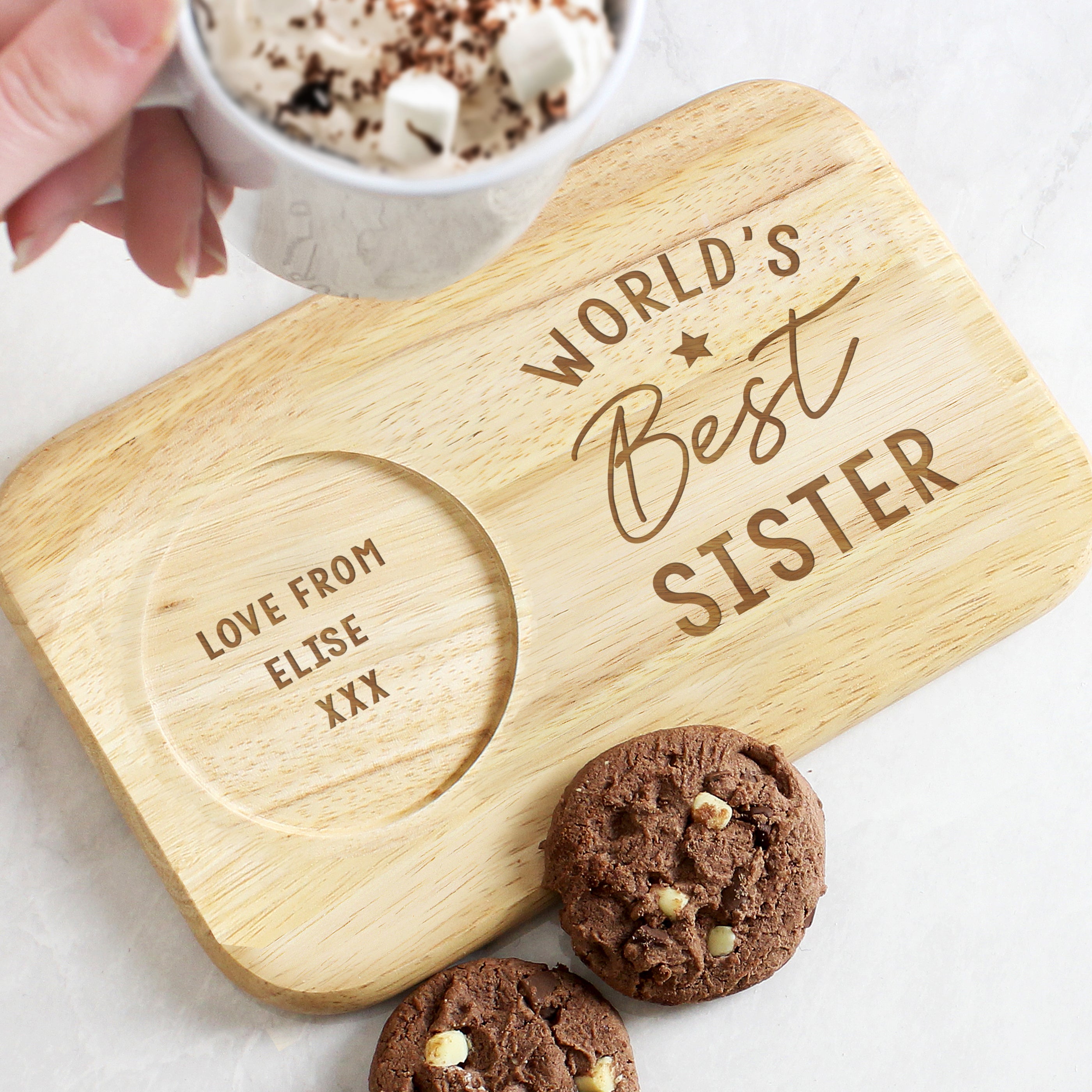 Personalised World's Best Wooden Coaster Tray - gift & personalise