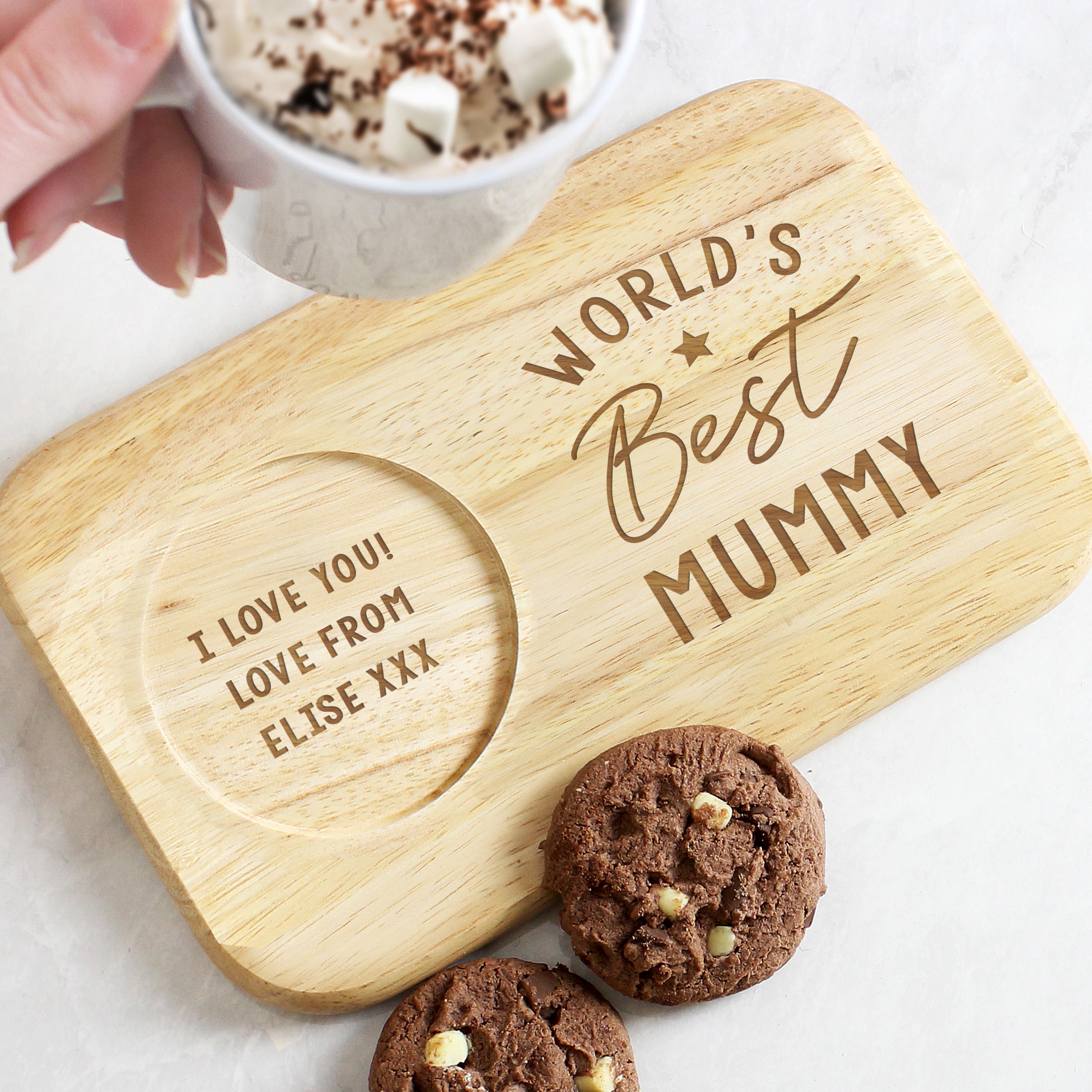 Personalised World's Best Wooden Coaster Tray - gift & personalise