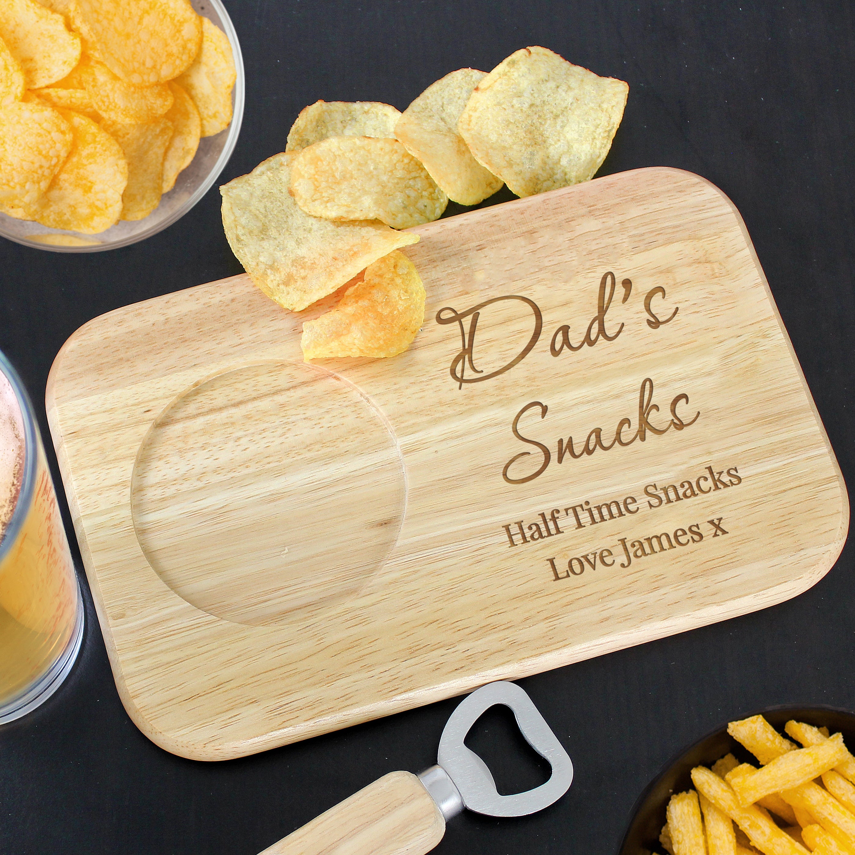 Personalised Free Text Wooden Coaster Tray - gift & personalise