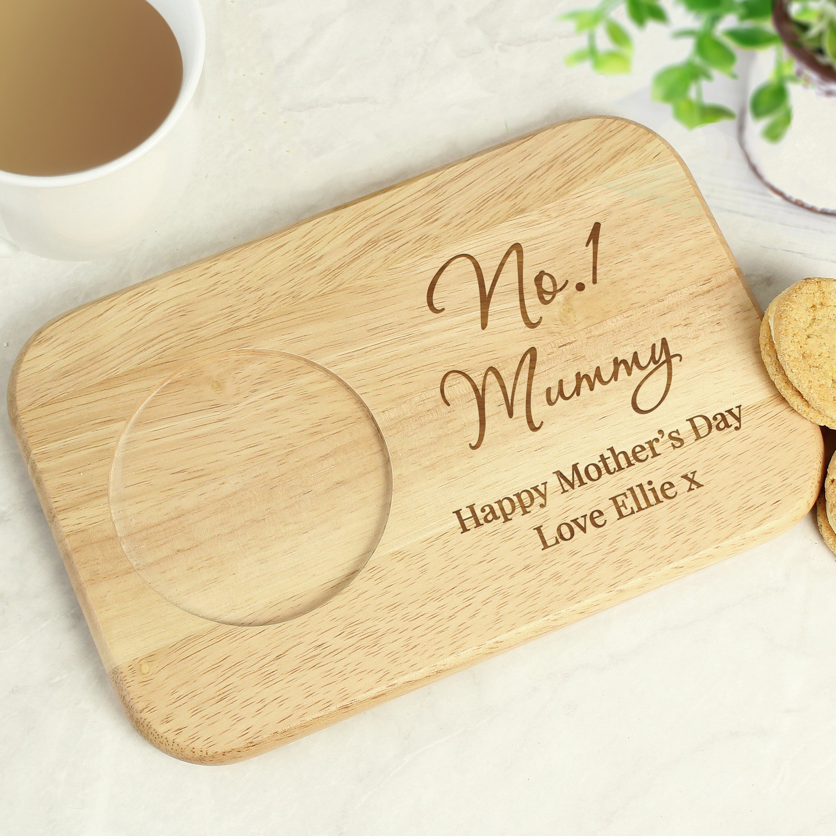 Personalised Free Text Wooden Coaster Tray - gift & personalise