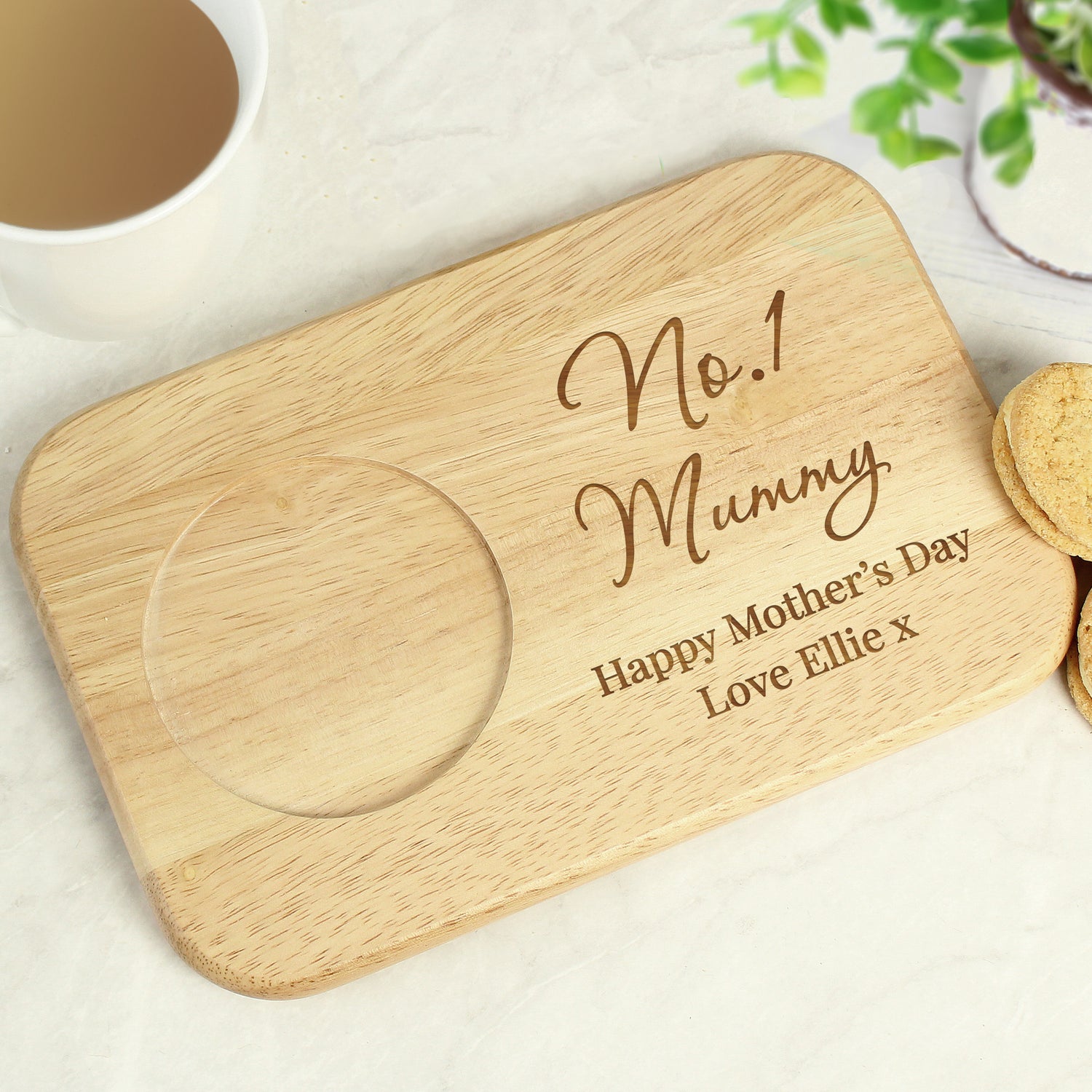 Personalised Free Text Wooden Coaster Tray - gift & personalise