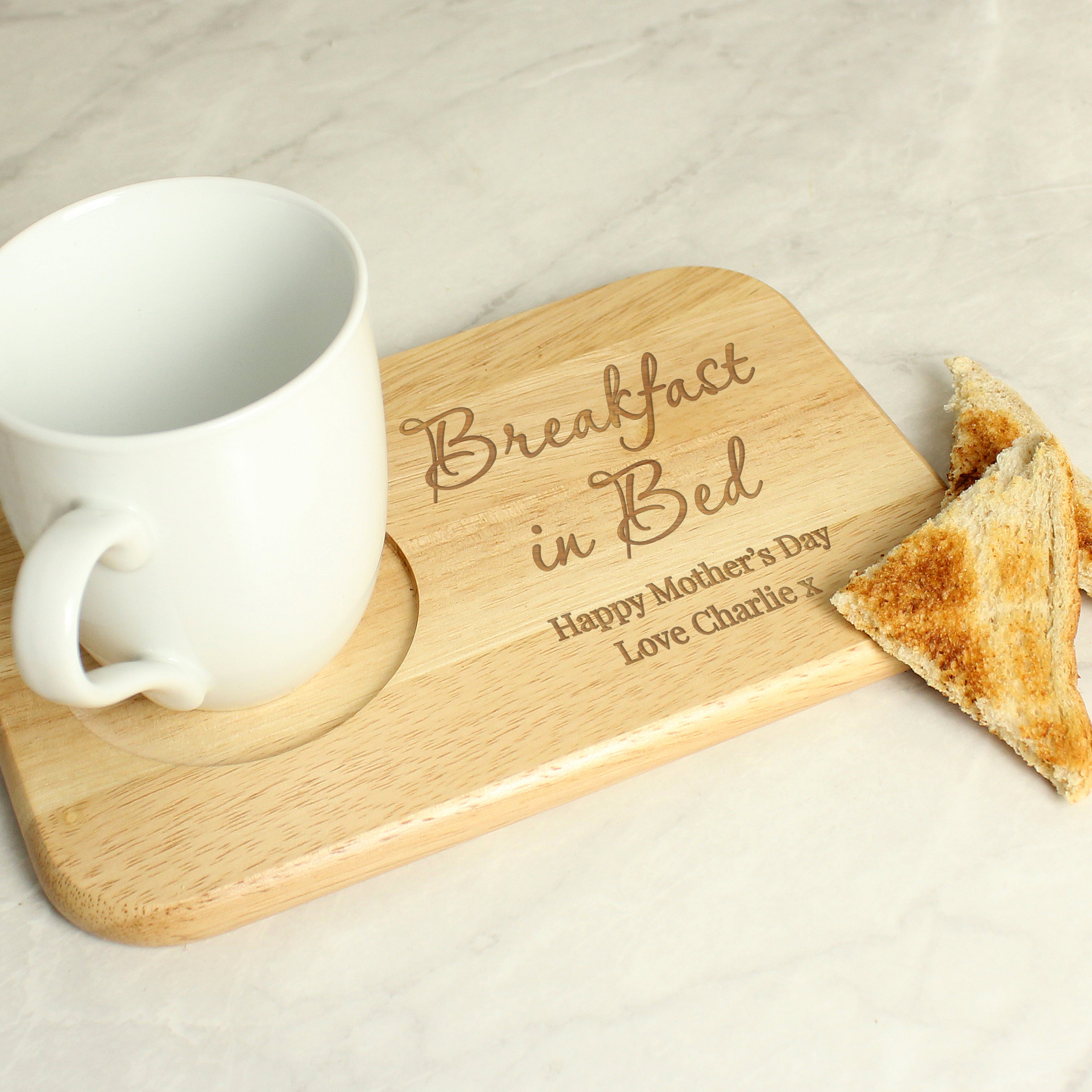 Personalised Free Text Wooden Coaster Tray - gift & personalise