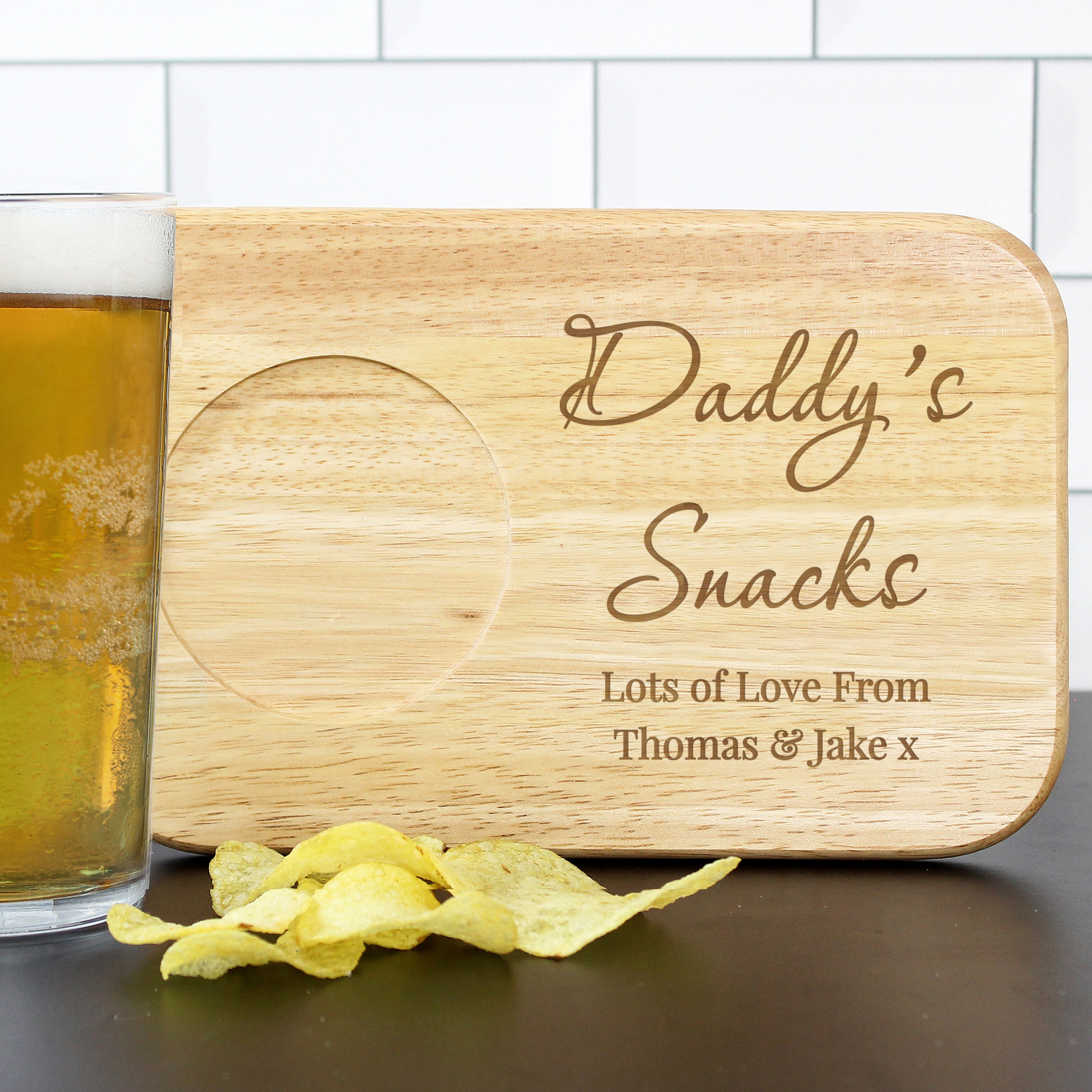 Personalised Free Text Wooden Coaster Tray - gift & personalise