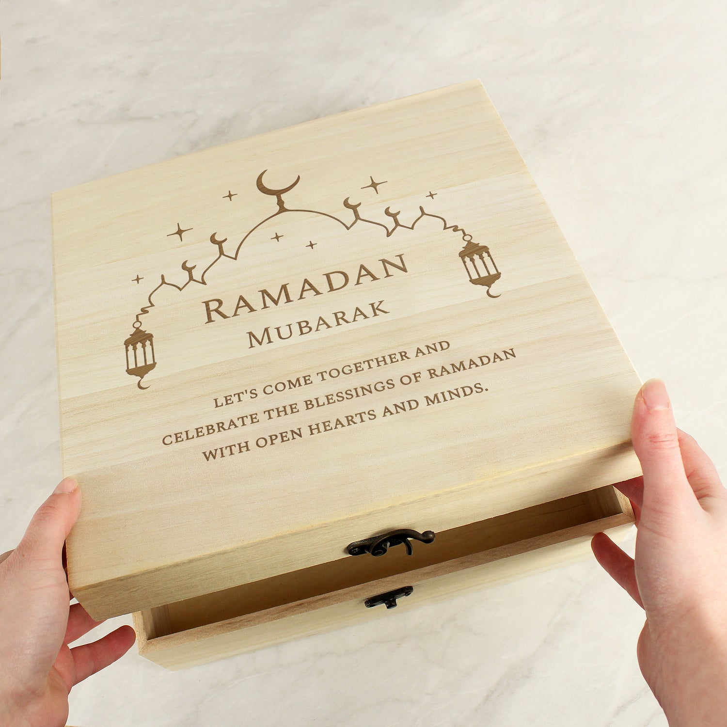 Personalised Eid and Ramadan Large Wooden Keepsake Box - gift & personalise