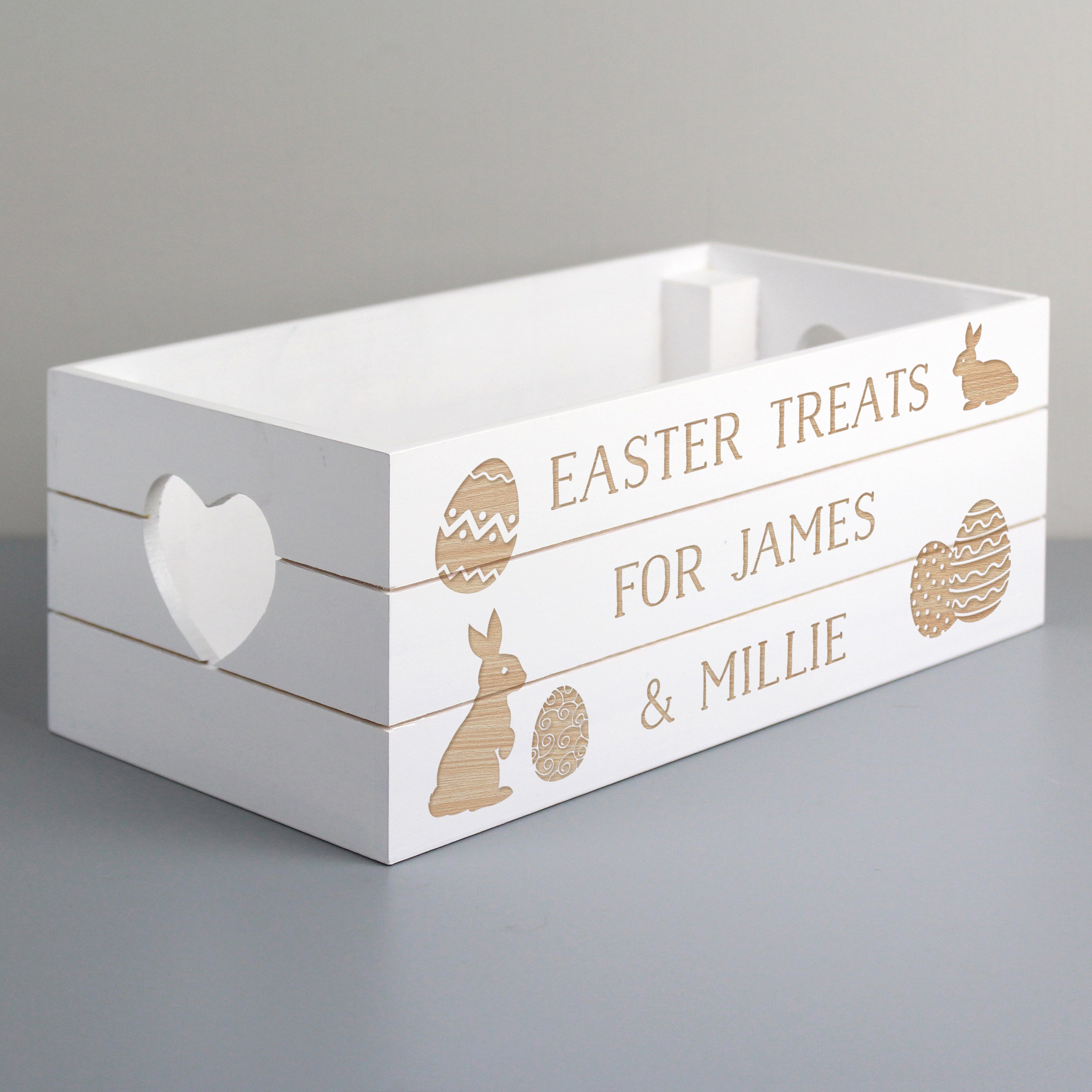 Personalised Easter Bunny Small Wooden Crate - gift & personalise