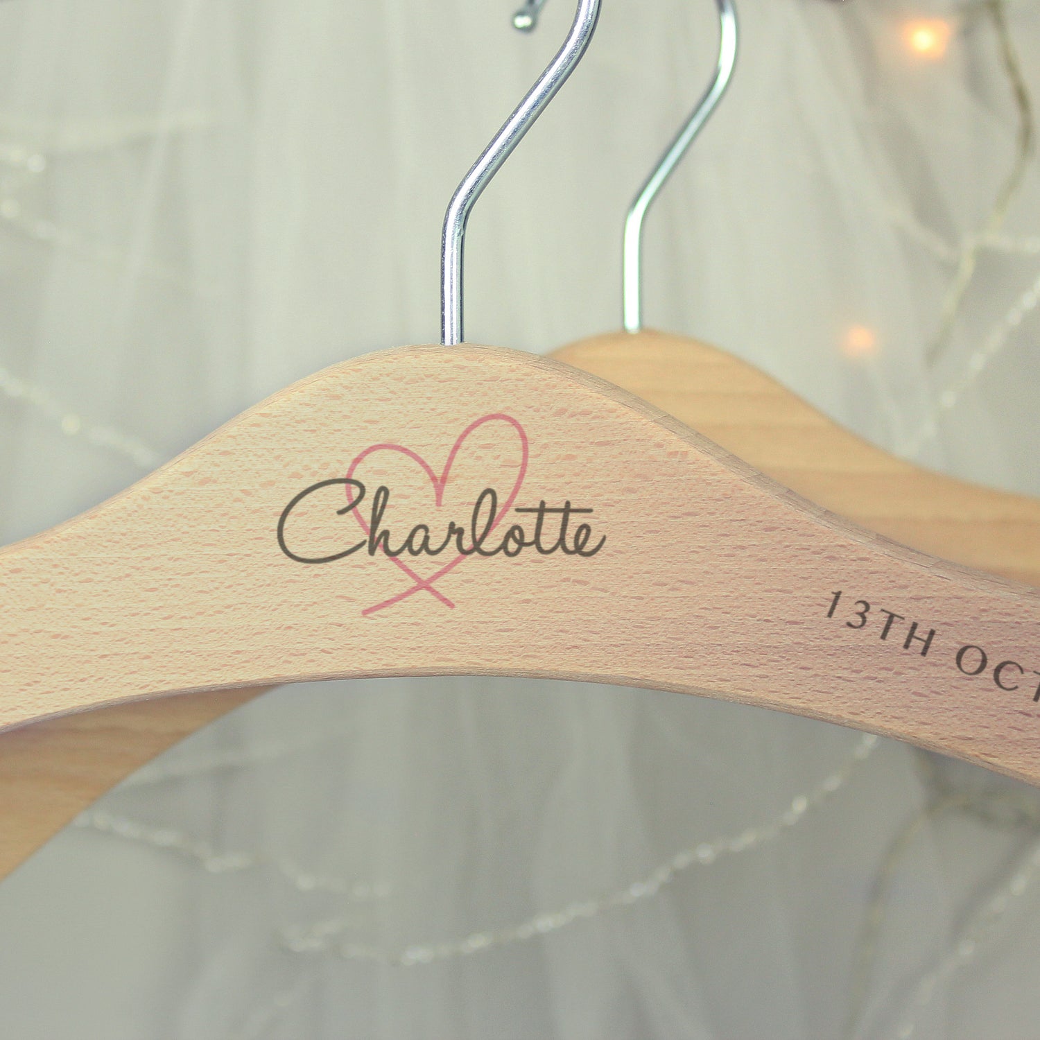 Personalised Heart Wooden Hanger - gift & personalise