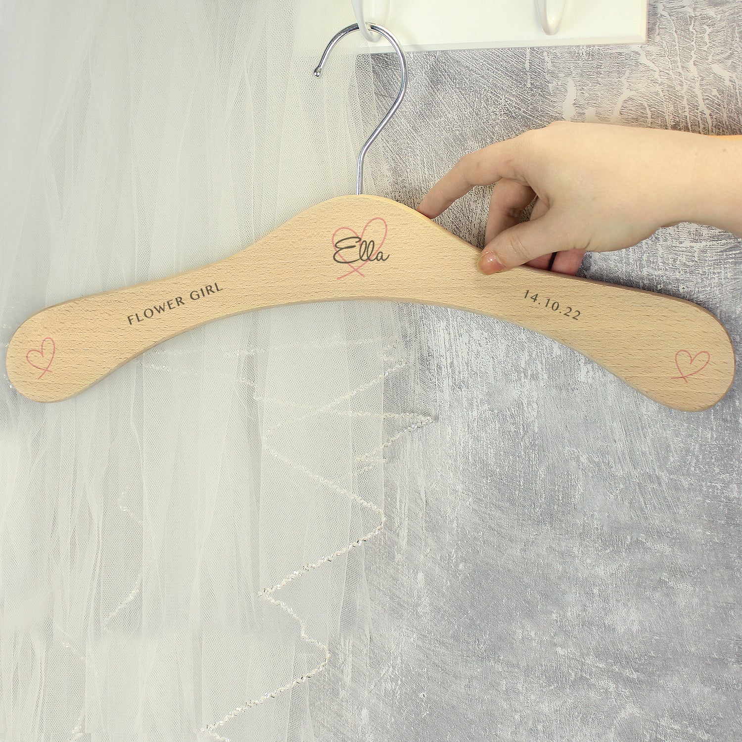 Personalised Heart Wooden Hanger - gift & personalise