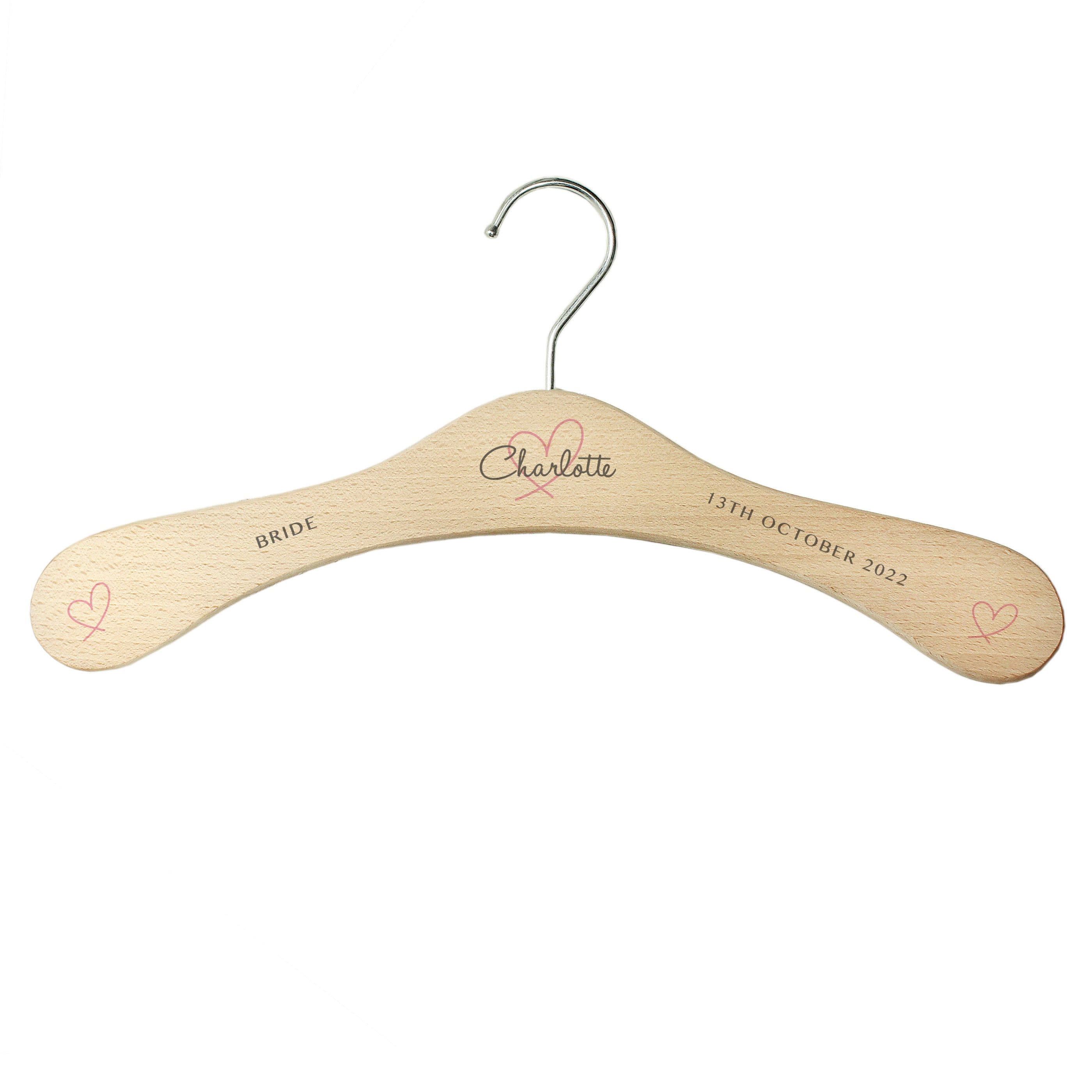 Personalised Heart Wooden Hanger - gift & personalise